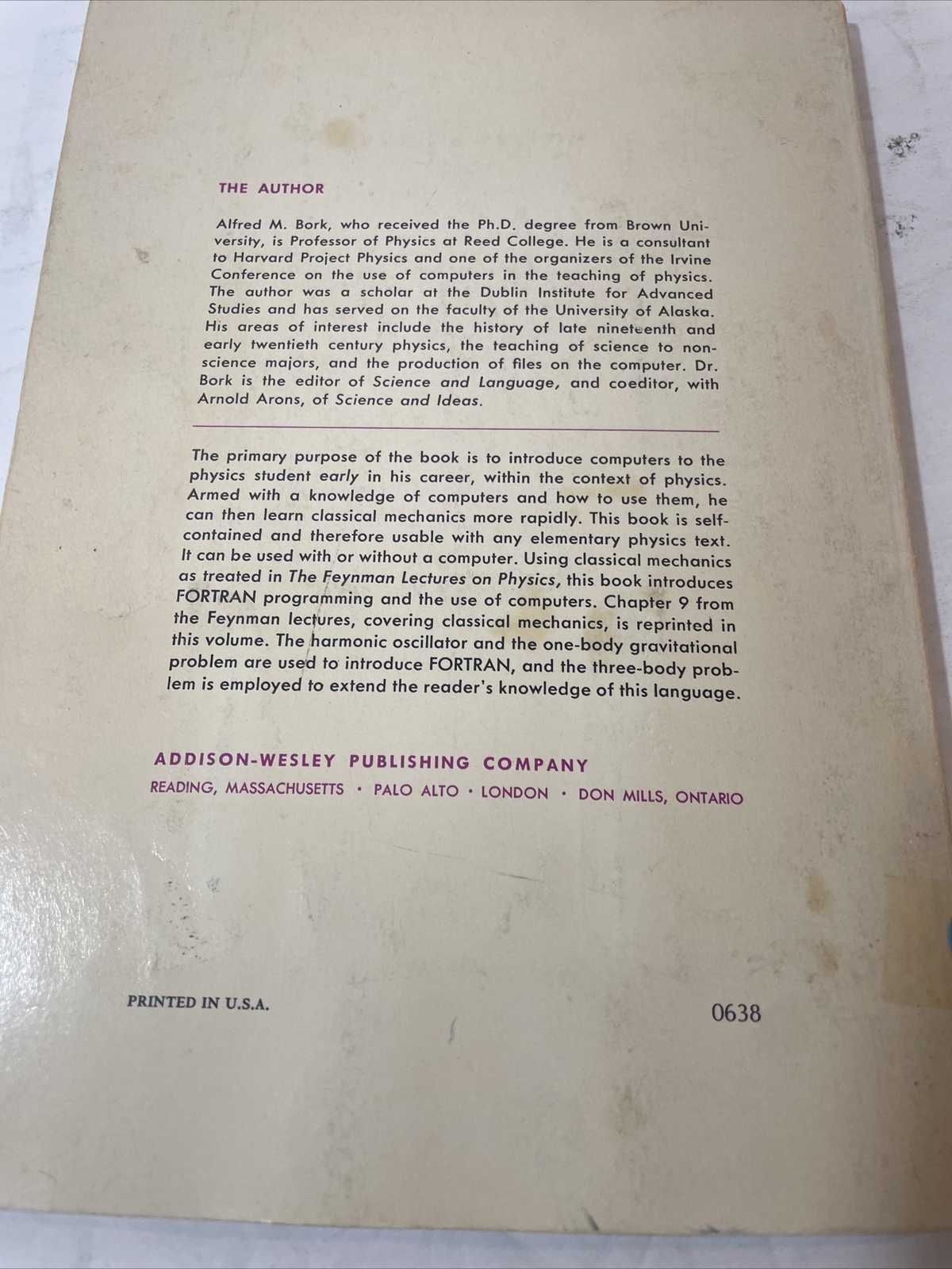 FORTRAN for Physics Alfred M. York Reed College 1967 Addison-Wesley Publishing