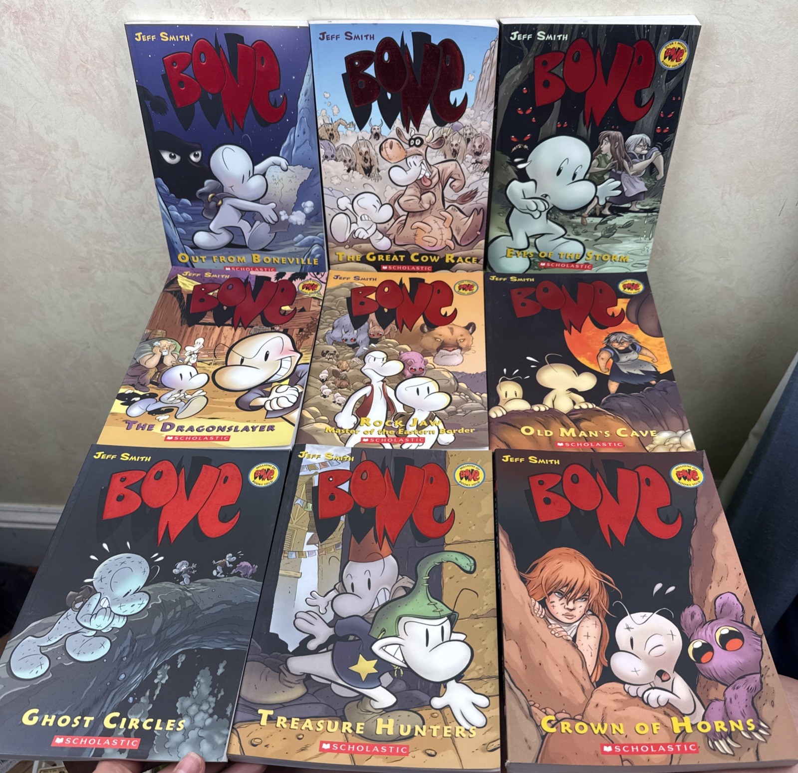 Complete Set 1-9 Graphic Novel BONE Jeff Smith PB Scholastic Graphix Color