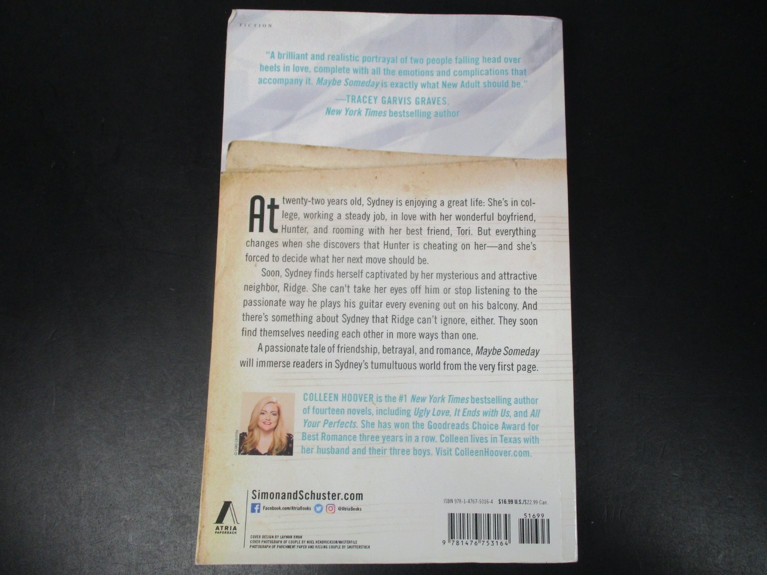 Maybe Someday by Colleen Hoover 2014 First Atria Paperback Edition PB