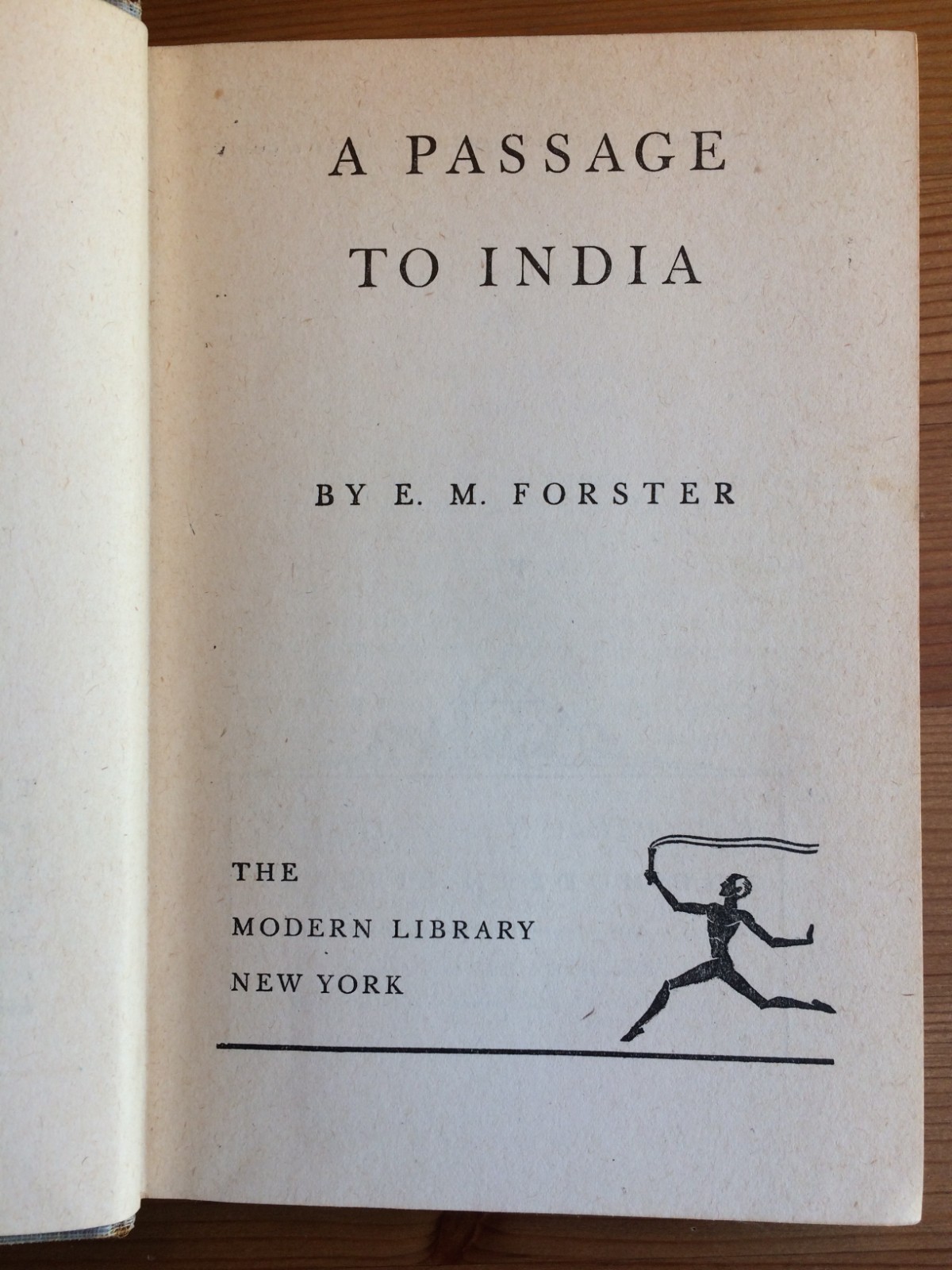 A Passage To India by E.M. Forster 1924 Modern Library Hardcover