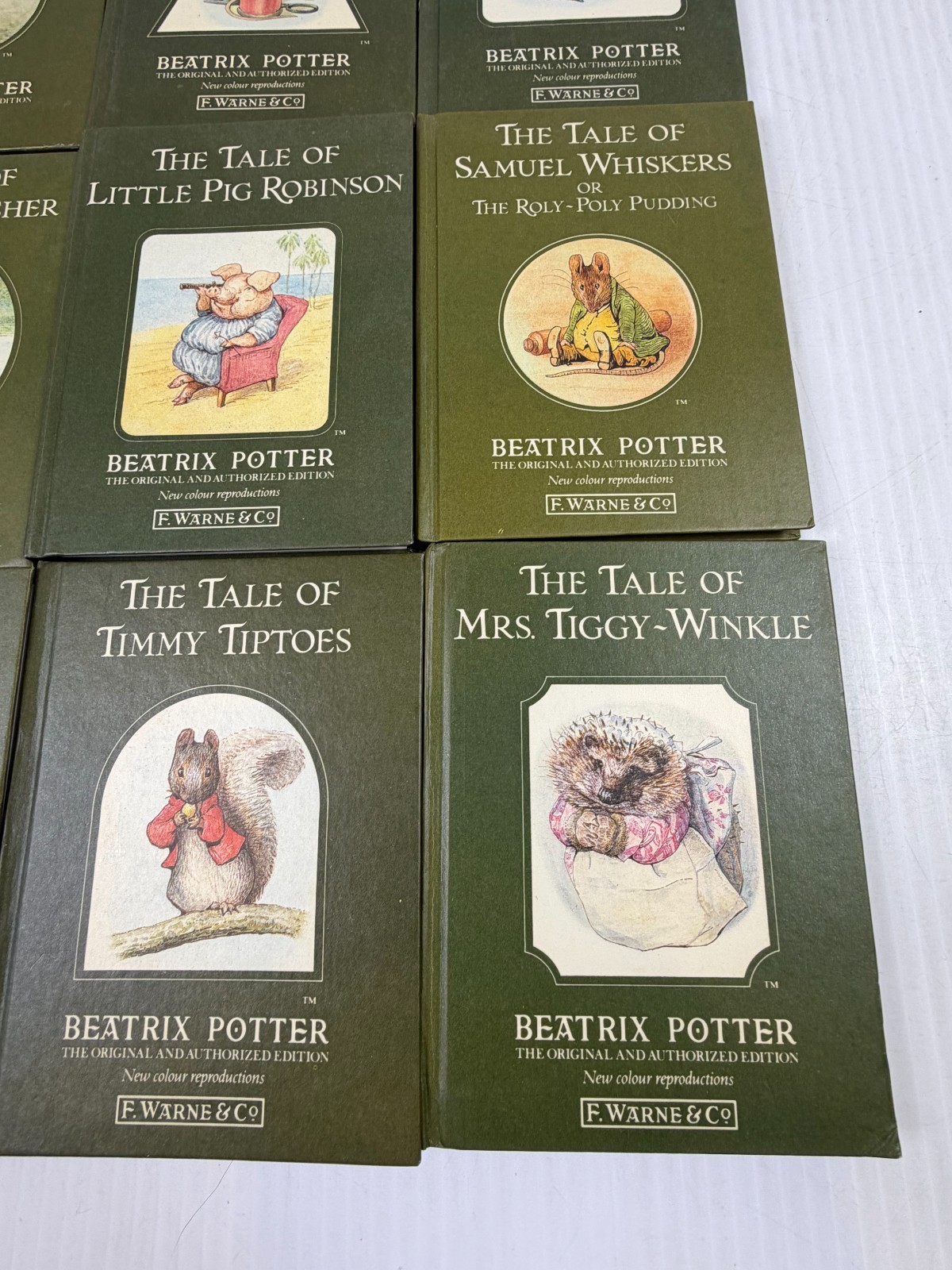 Lot of 16 Beatrix Potter Little Green Books by Frederick Warne Vintage Hardcover