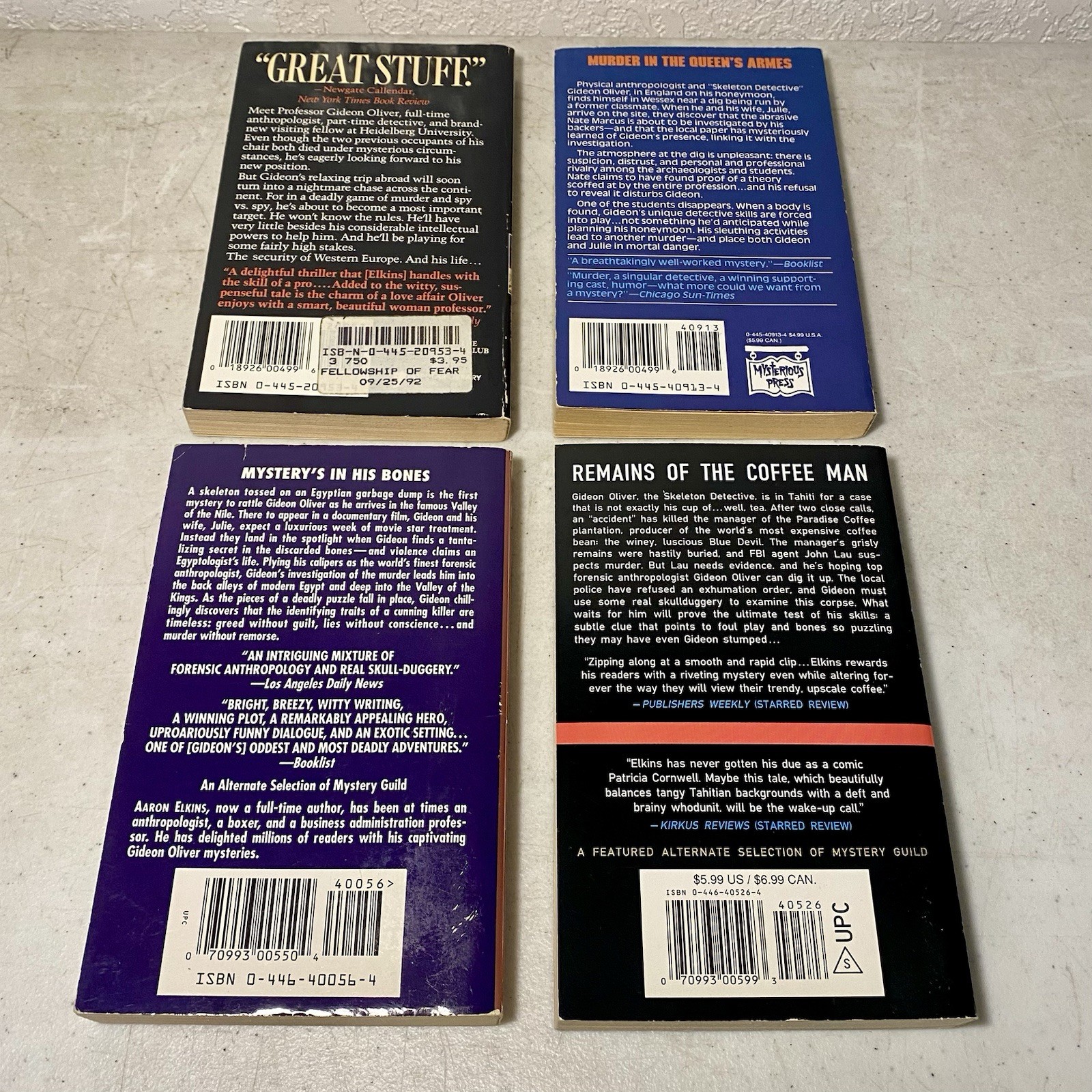 Aaron Elkins Book Lot of 8 Volumes Paperback Mystery Crime Suspense Novels