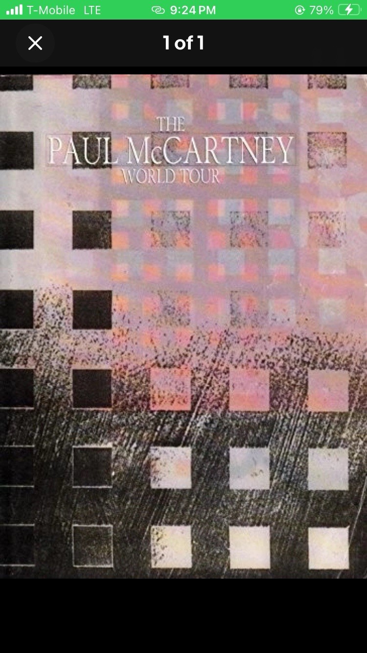 Vintage The PAUL MCCARTNEY World Tour Concert Book Program 1989/1990 The Beatles