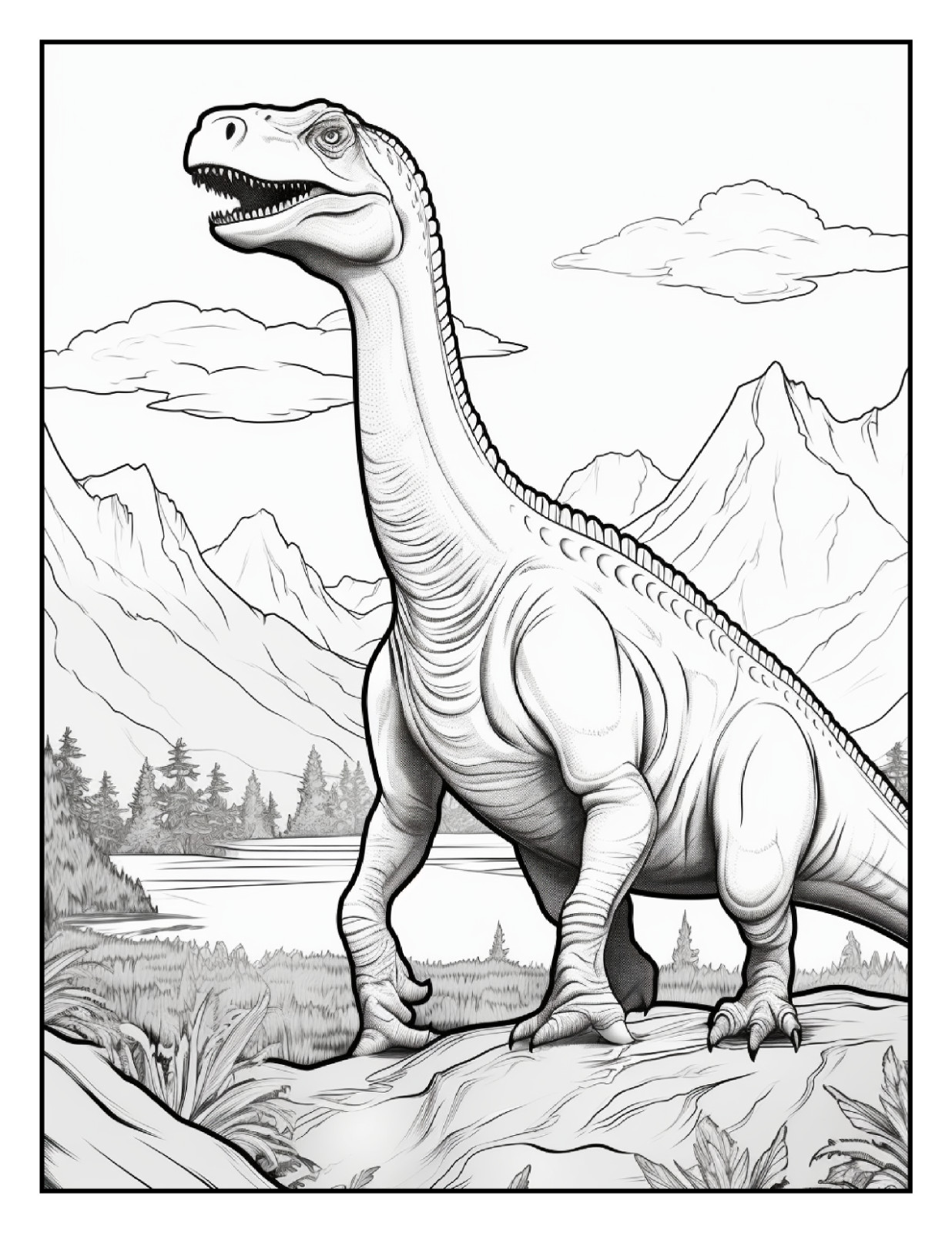 „Cute Dinosaur Coloring Book fun for allFun, Creative & Relaxing Art Pages