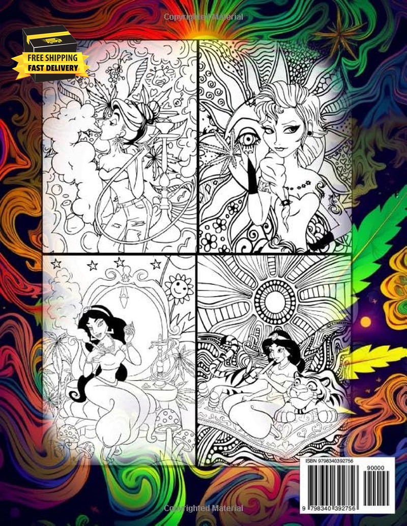 Stoner Coloring Book: Funny Weed Coloring Page for Adults, Trippy & Psychedelic
