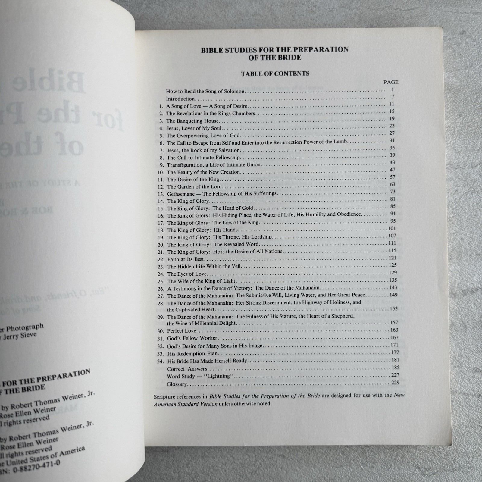 Bible Studies for the Preparation of the Bride: A Study of the Song of Solomon