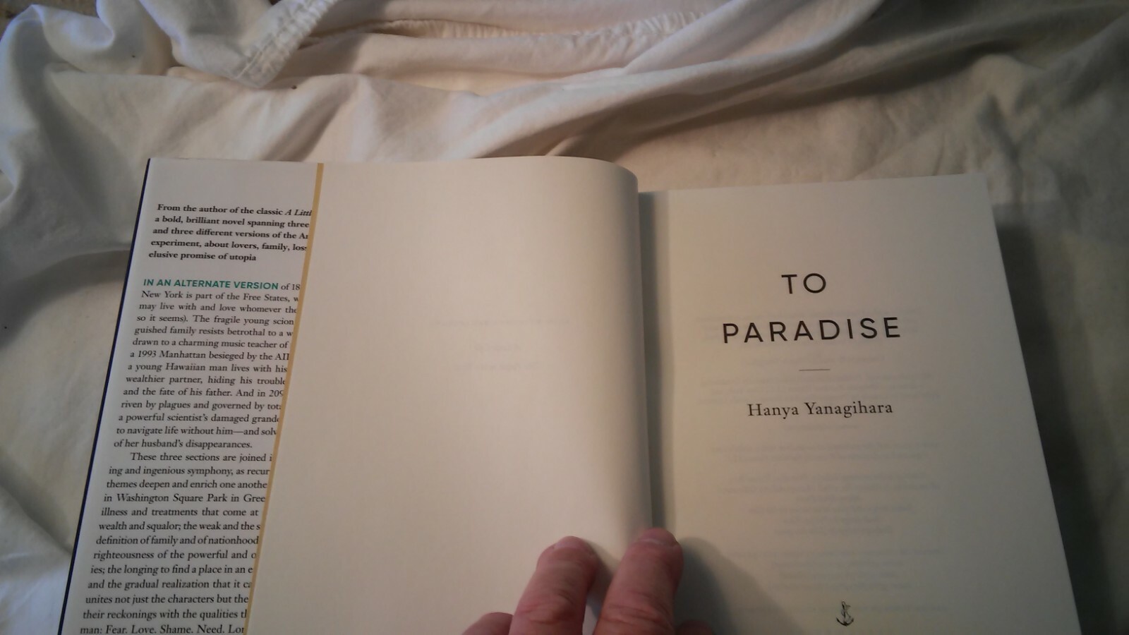 To Paradise by Hanya Yanagihara in Hardcover copyright 2022 #S5