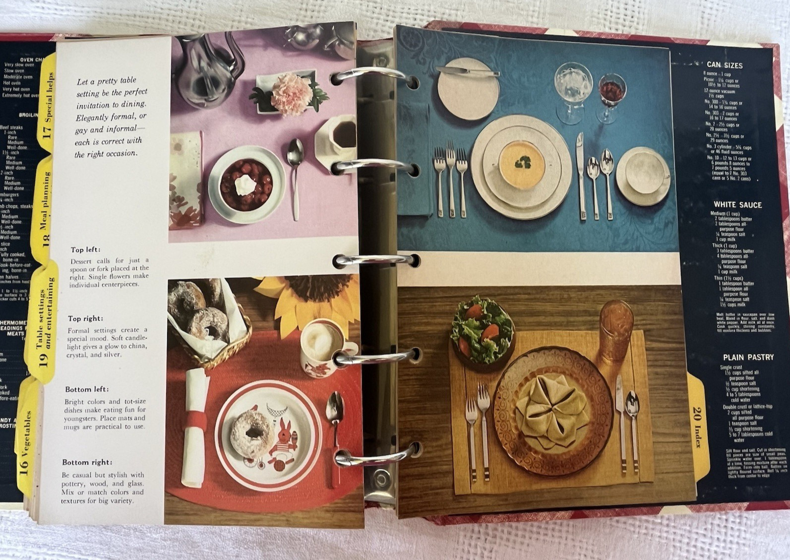 1971 Better Homes and Gardens New Cookbook Fourth Printing ~ 40 Pages Dividers