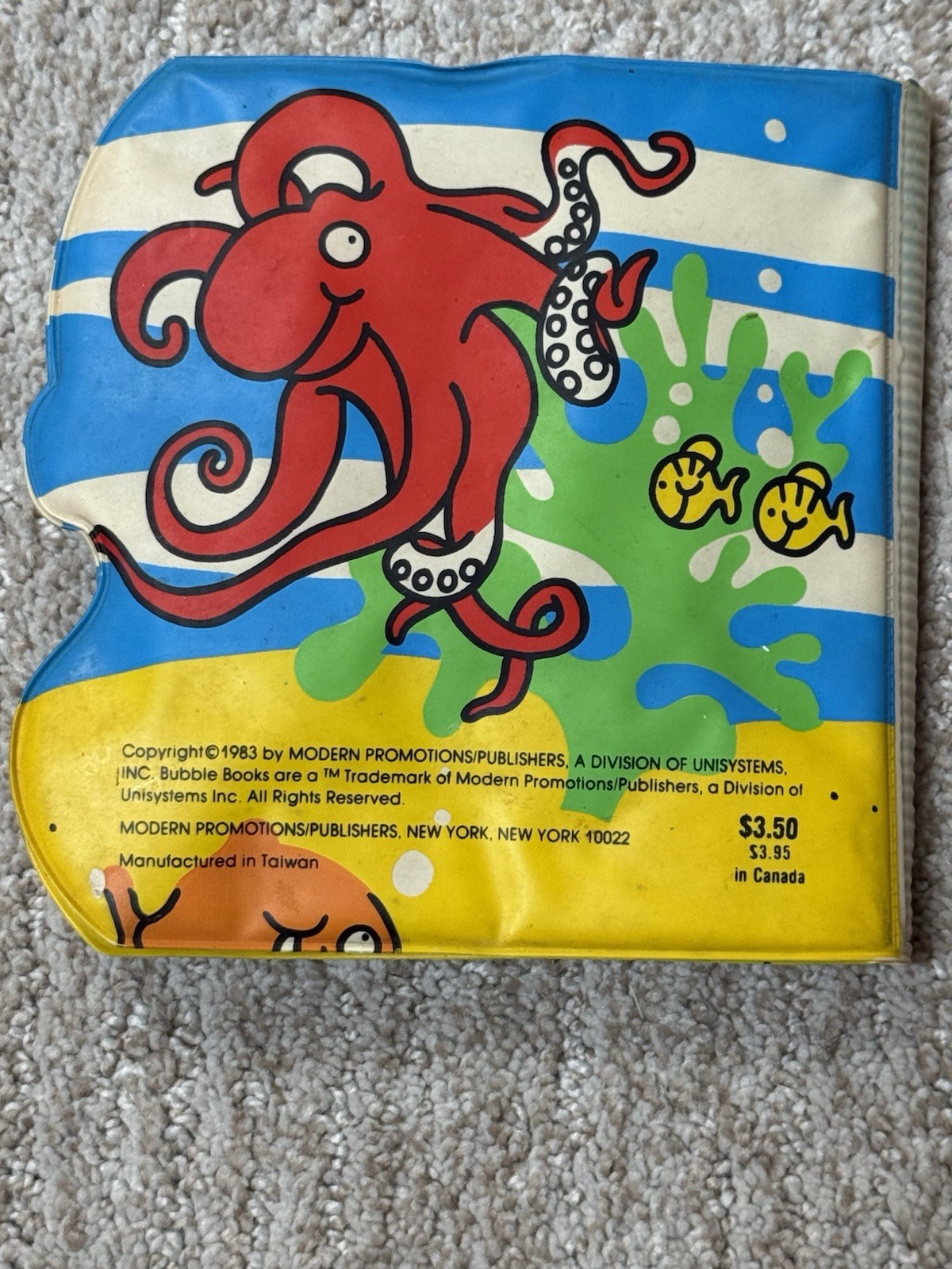 Modern Promotions Bubble Book Sidney Seahorse Illustrated Bath Book 1983