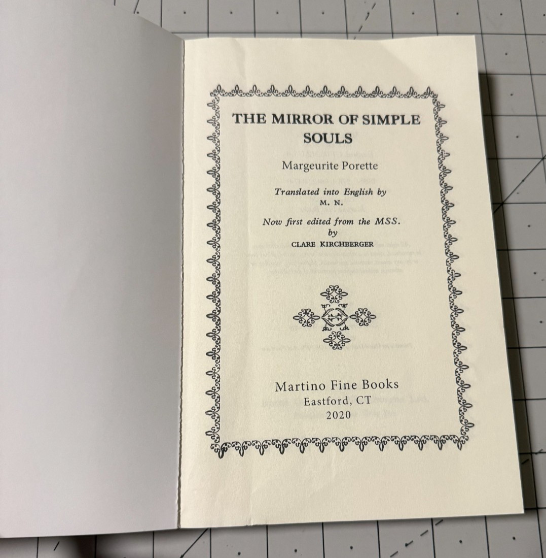 The Mirror of Simple Souls Marguerite Porette Catholic Mysticism