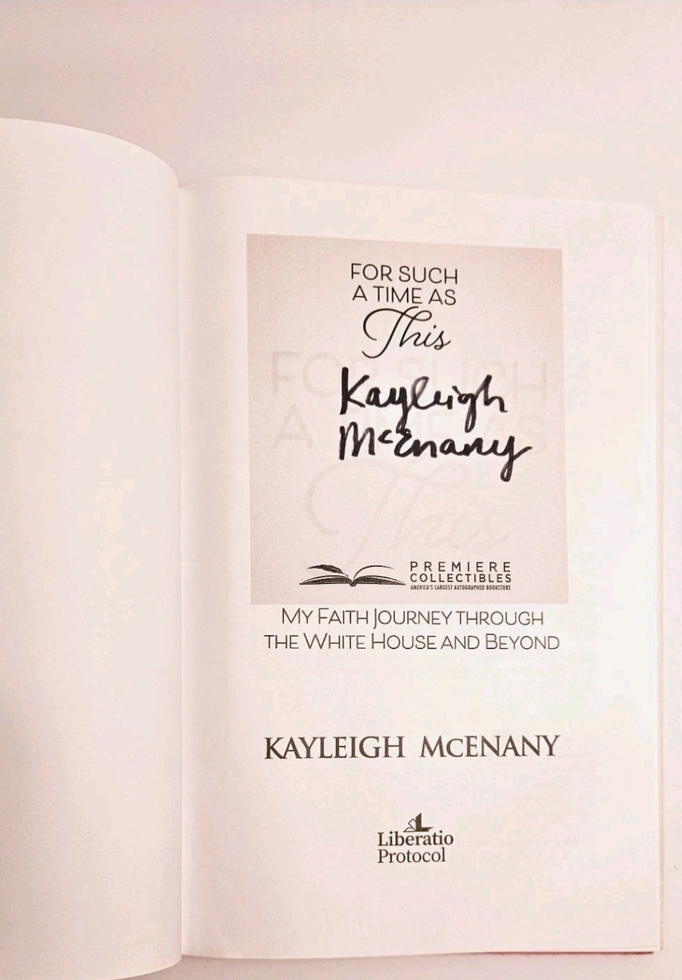 Kayleigh McEnany Signed Hardcover For Such a Time As This 2021 Post Hill Press