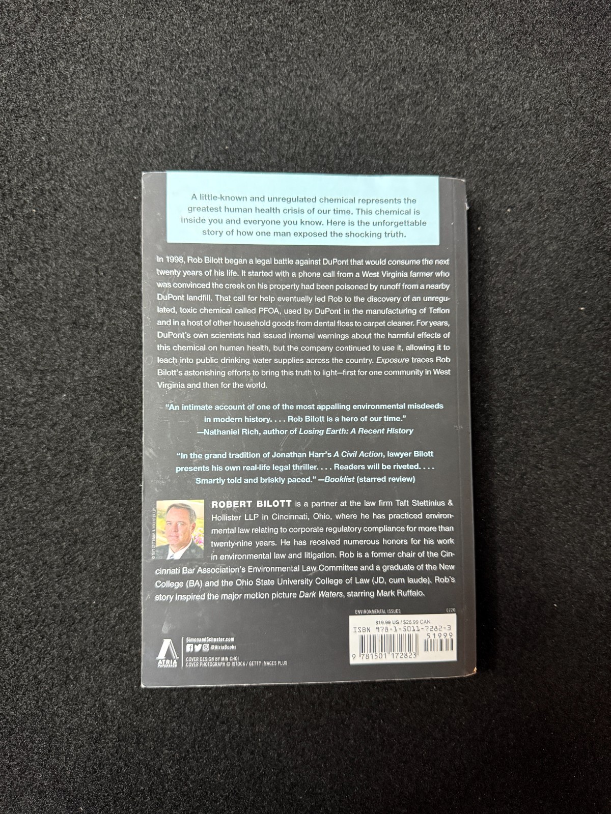 Exposure Robert Bilott Atria Black Trade PB USA Enviro Law Dark Waters 2020