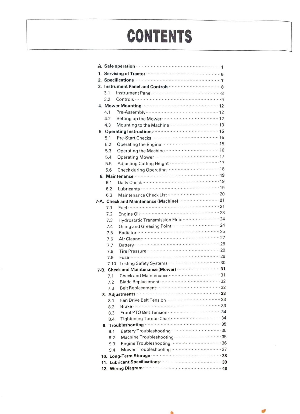 KUBOTA T1600H Lawn Tractor Operators Manual – STEEL WIRE BOUND – TOUGH COVERS