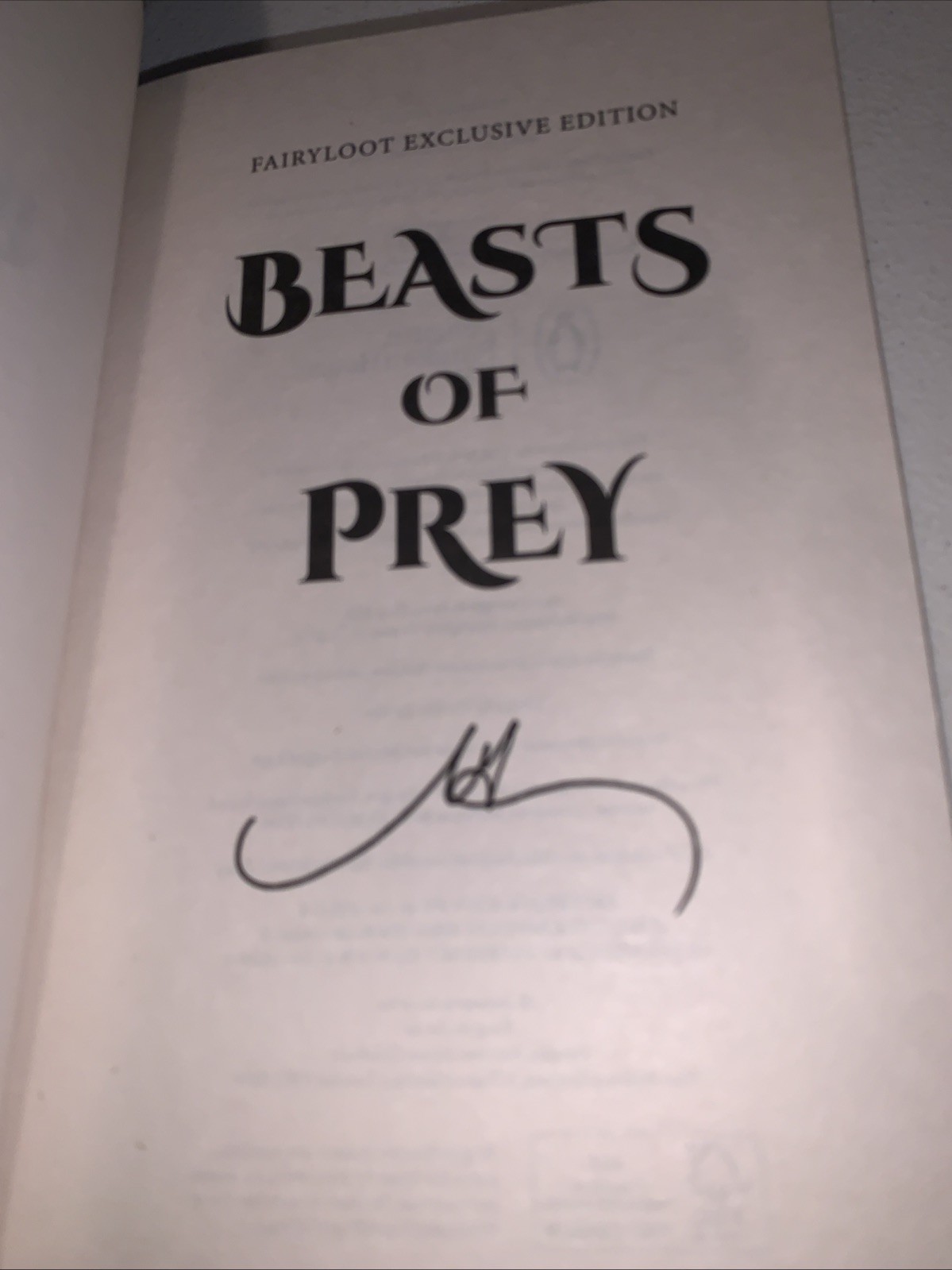 Beasts of Prey by Ayana Gray Fairyloot Edition Paperback Signed Exclusive Cover