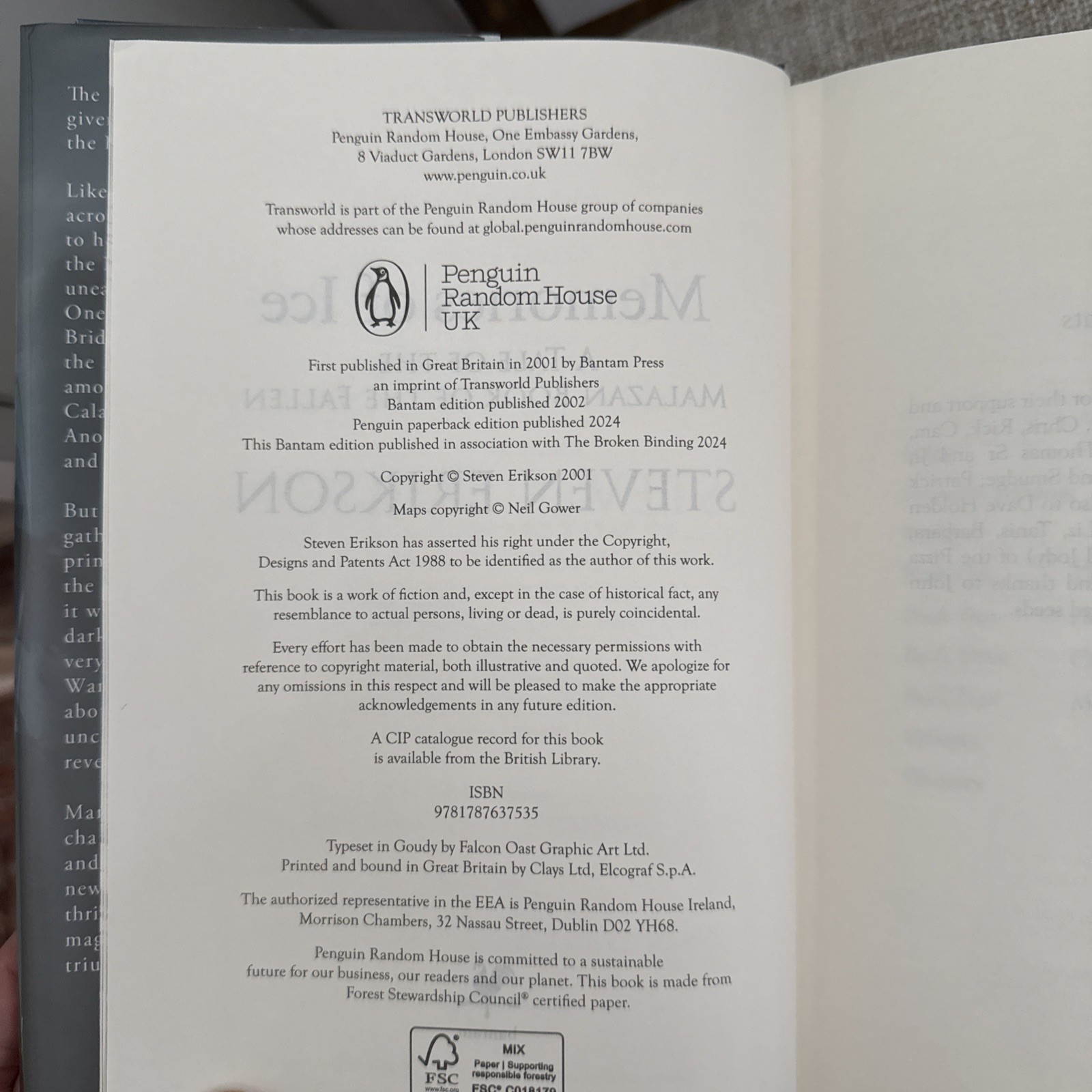Steven Erikson (Signed) The Broken Binding Malazan Book of the Fallen 1-3 1st