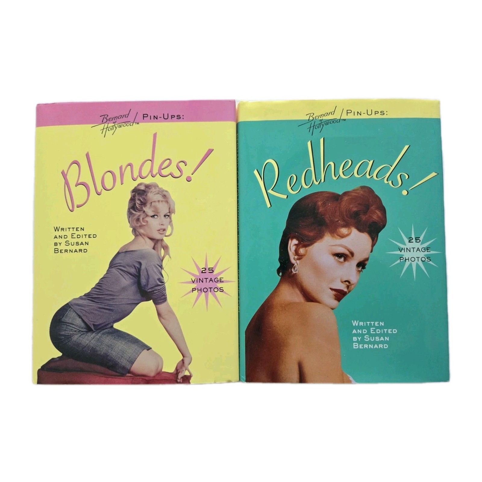 2 Mini Hardcover Lot Bernard of Hollywood Pin-Ups Redheads Blondes Vtg Photos