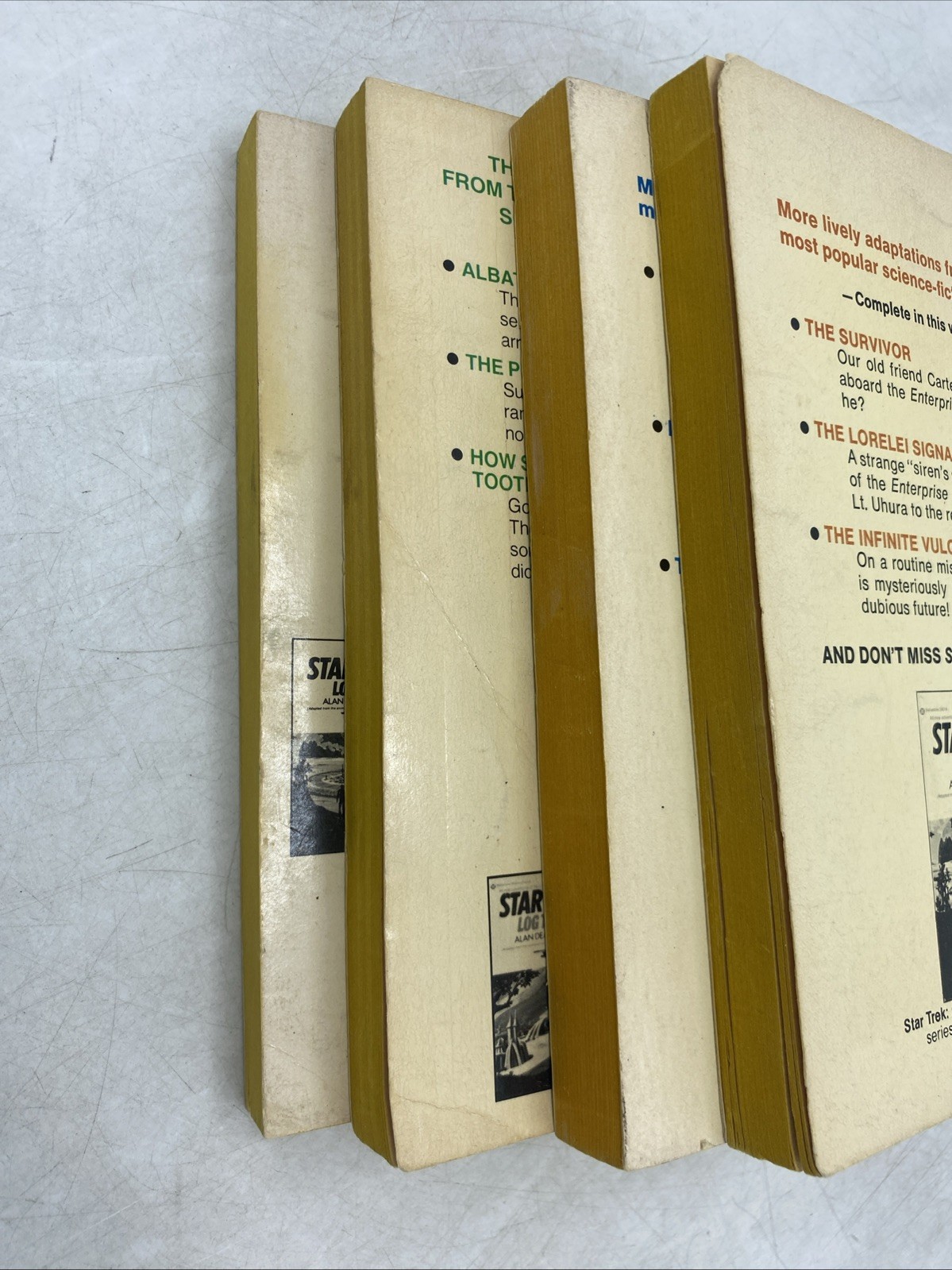 Star Trek TOS Ballantine Books, Alan Dean Foster, 1970s Log Books: 2, 3, 6, 8