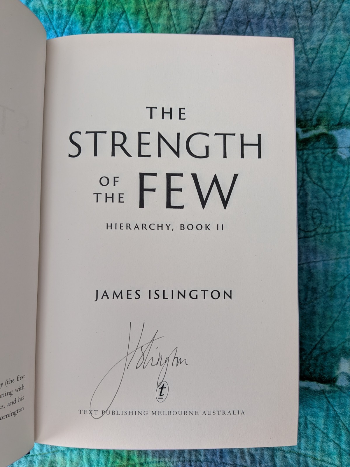 The Strength of the Few SIGNED Broken Binding Deluxe Hardcover James Islington