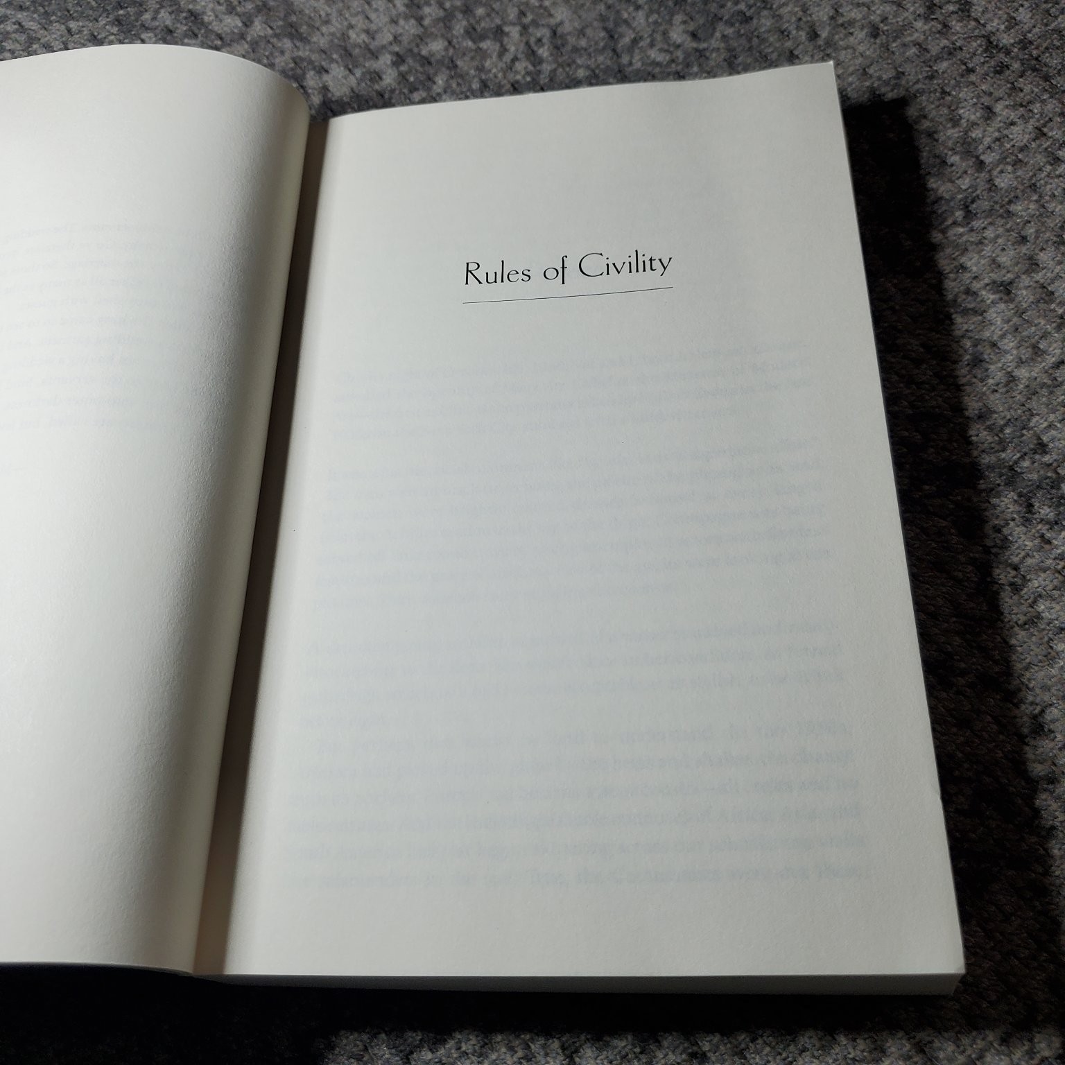 Rules of Civility Amor Towles 2012 Paperback Fiction Penguin Books