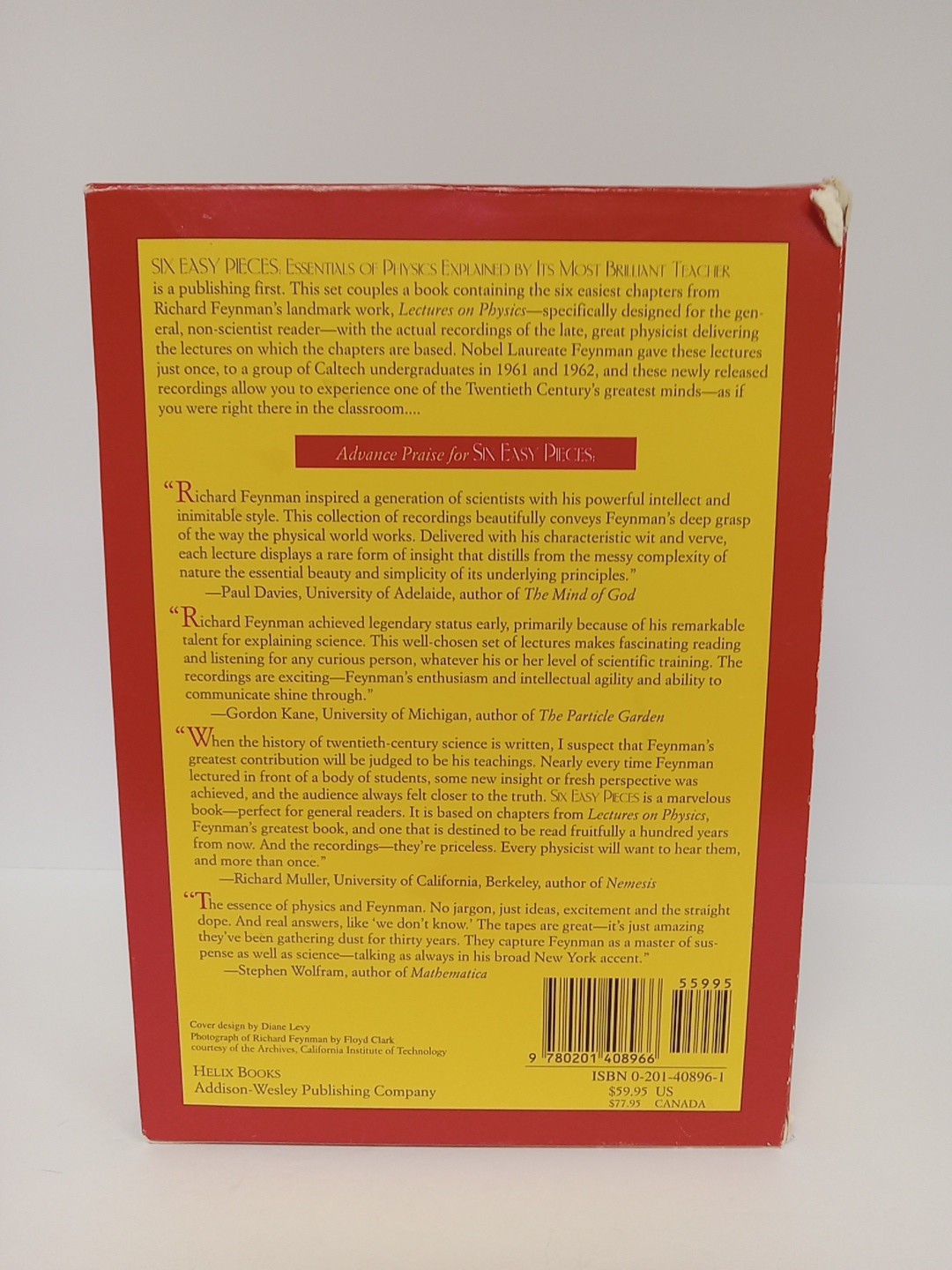 Six Easy Pieces by Richard P. Feynman 1995 Hardcover w/ 6 CDs