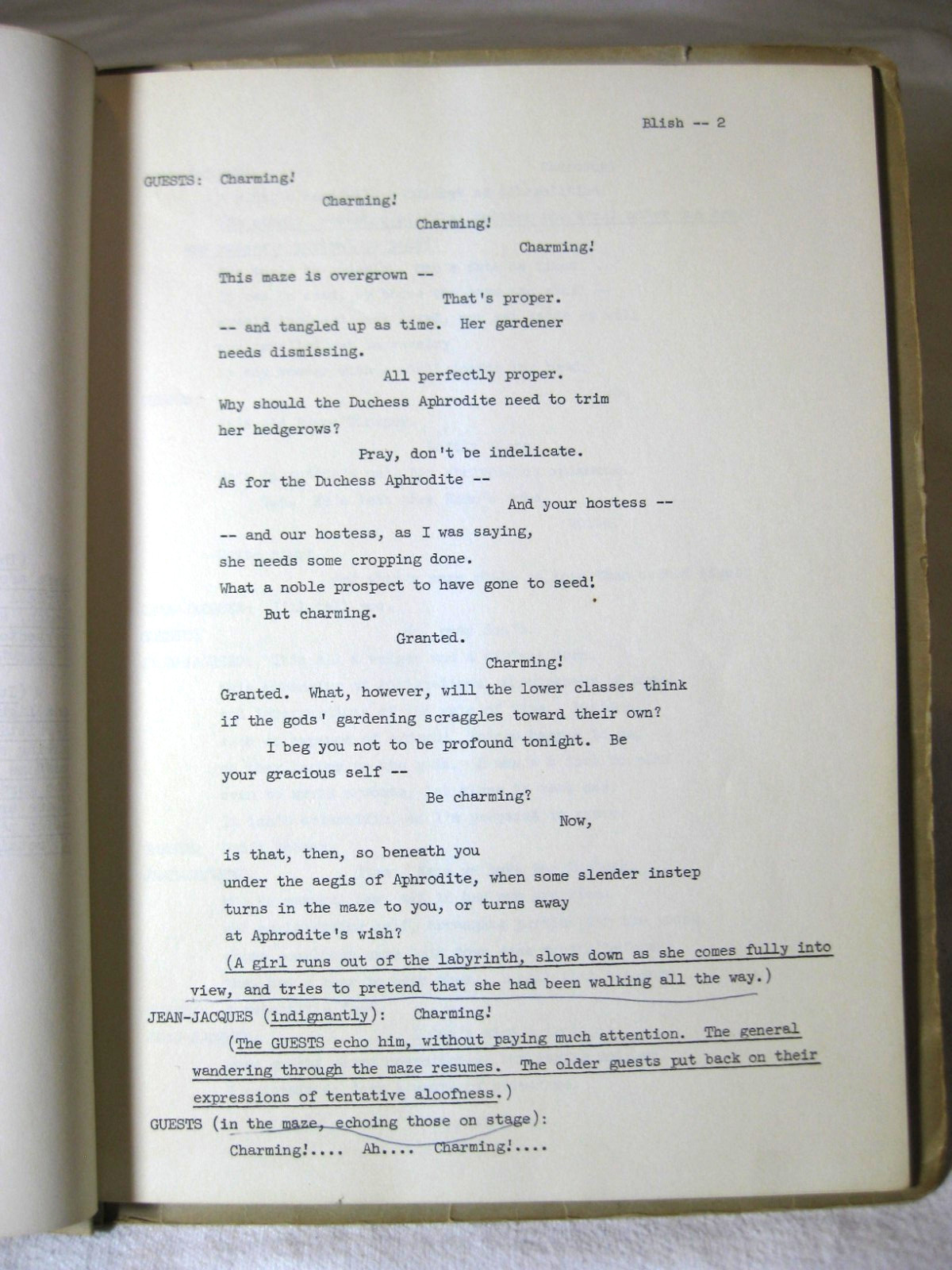 Eros and Psyche by James Blish 30 Pages — Typewritten Play Format