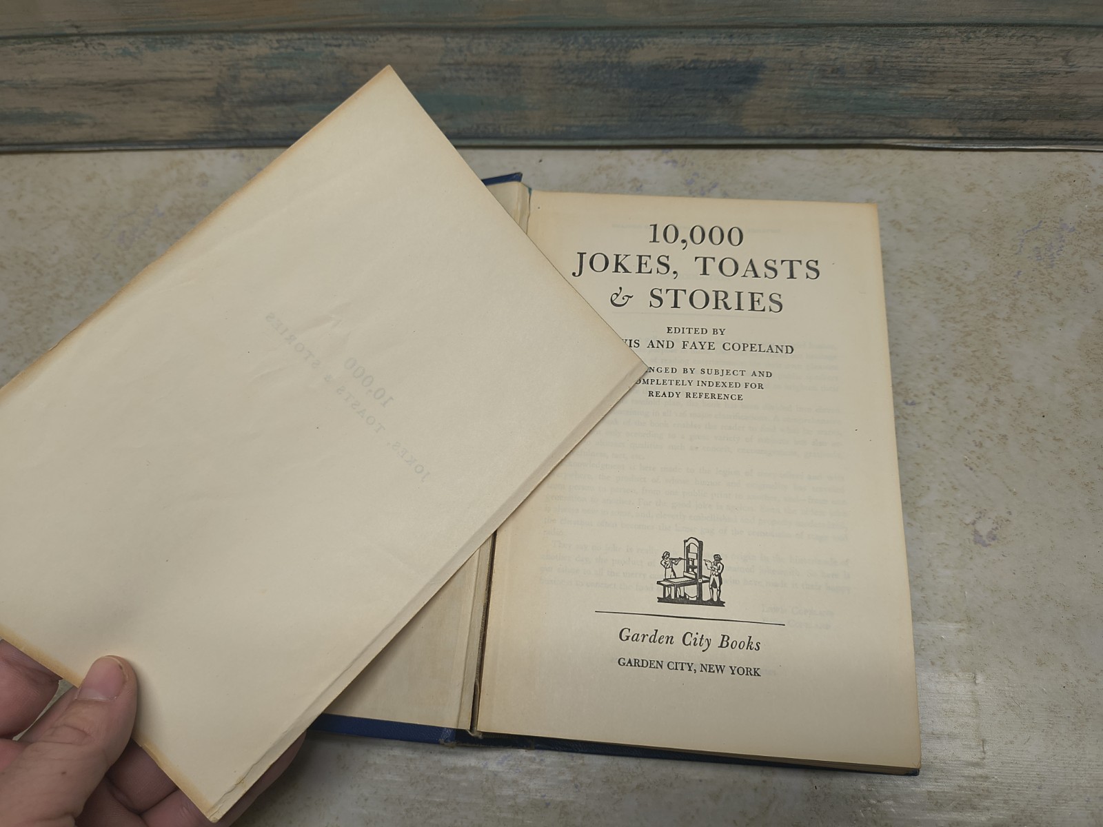 10000 Jokes Toasts and Stories Lewis & Faye Copeland 1940 hardcover