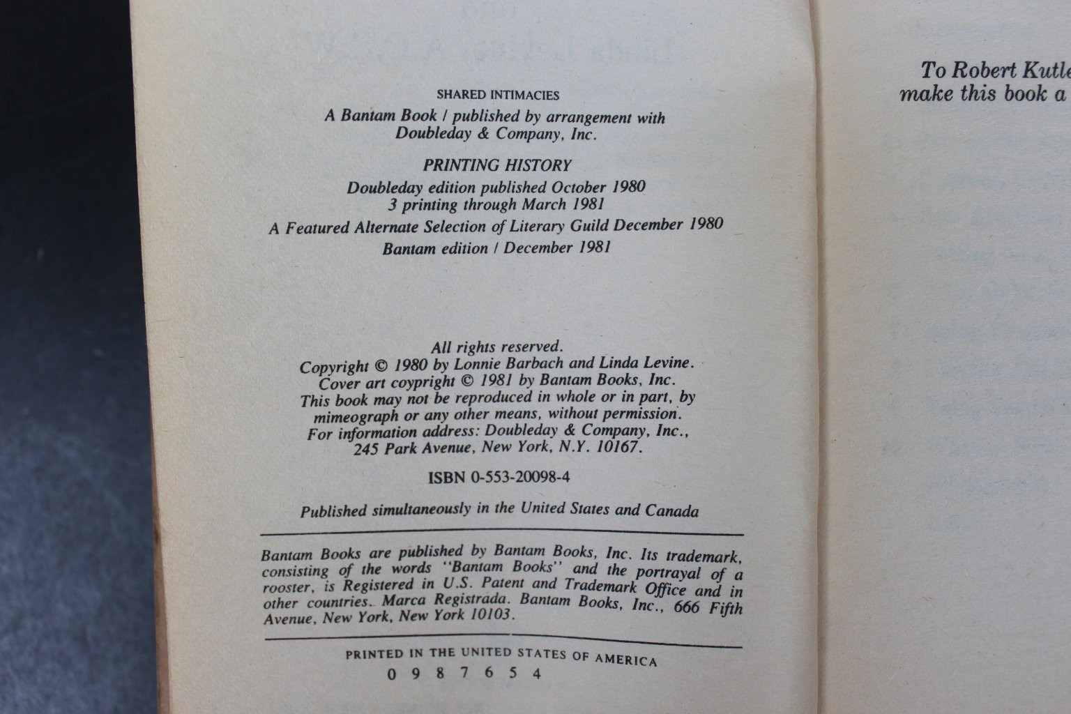 Shared Intimacies Women’s Sexual Experiences Barbach Levine 1981 Bantam PB