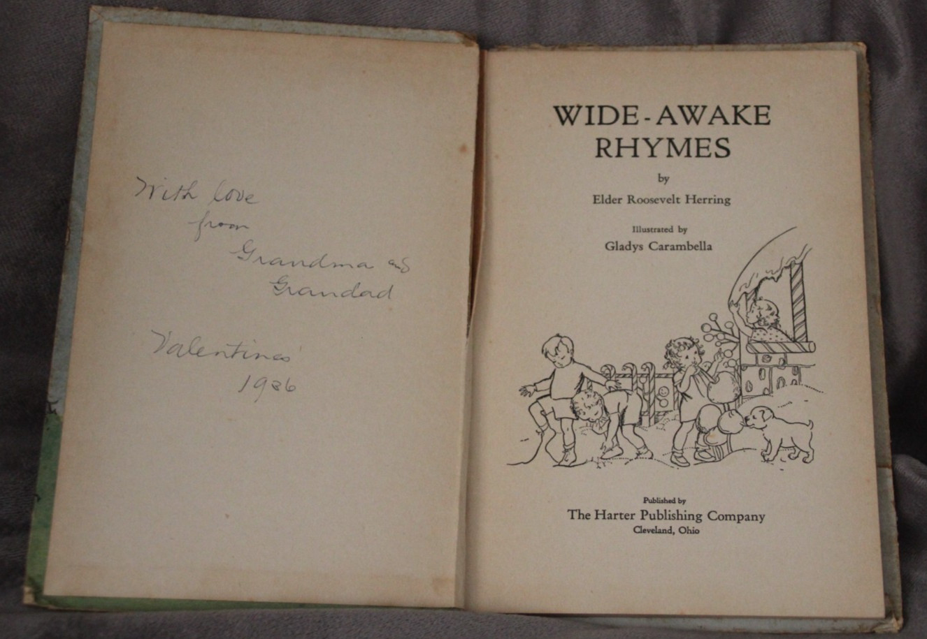 Rare Vintage 1935 Wide Awake Rhymes Children Stories Hardcover