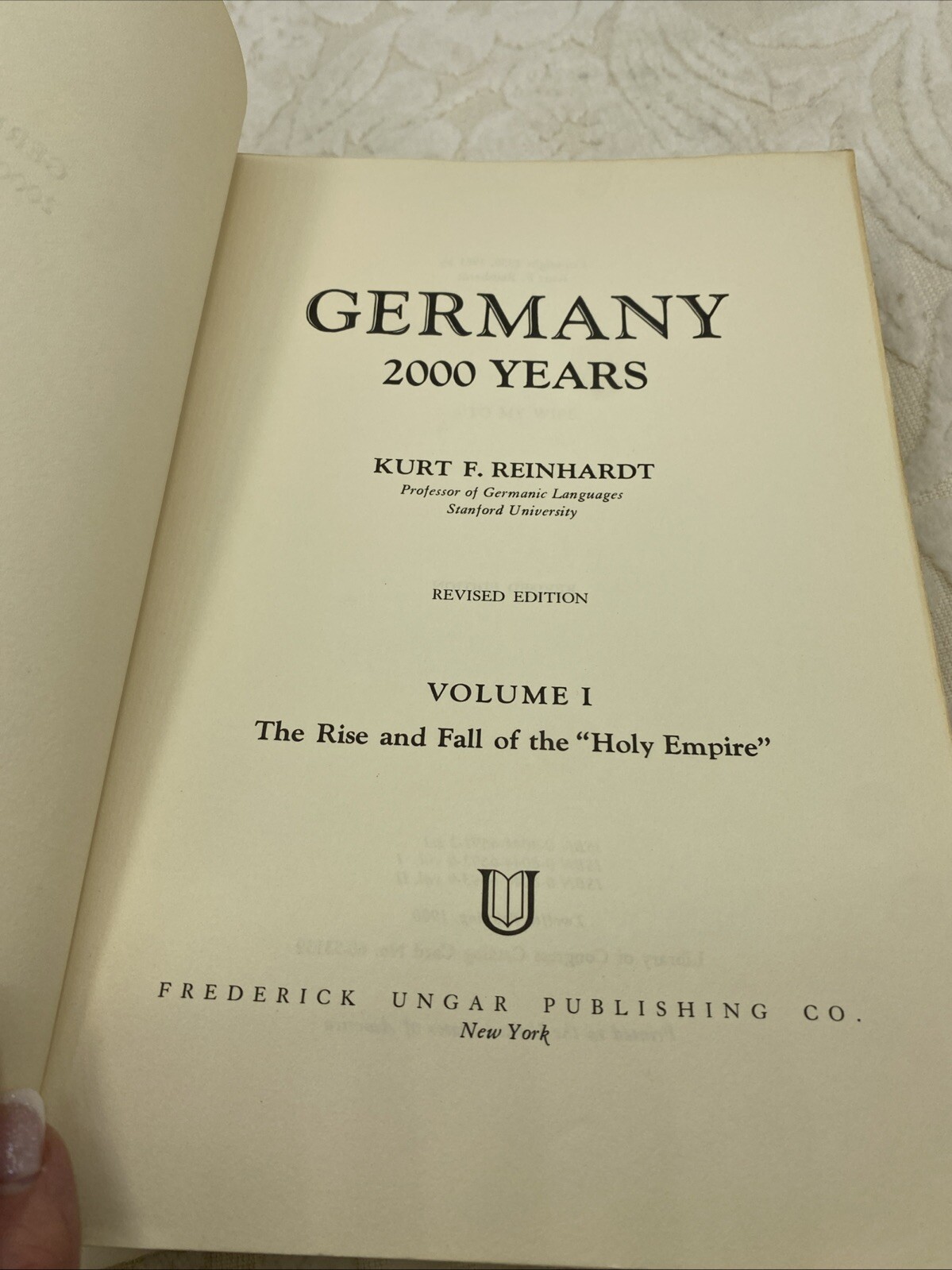 Germany: 2000 Years, Volumes I and II Set, Reinhardt 1961