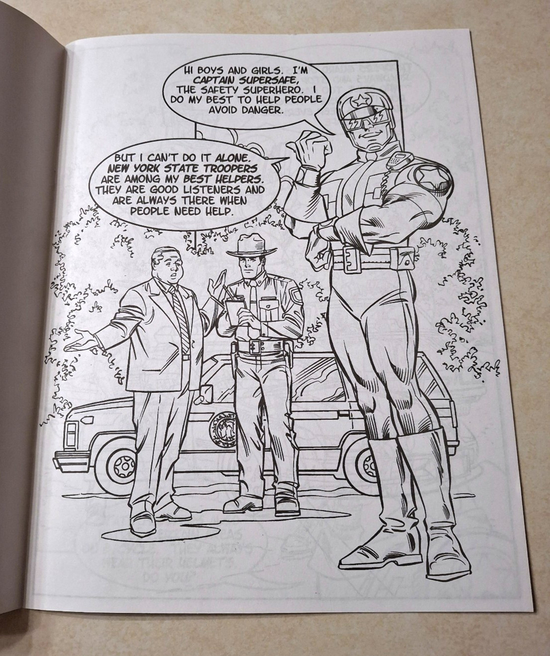 Vintage New York State Police Troopers Coloring Book UNUSED NEW NY Super-Safe