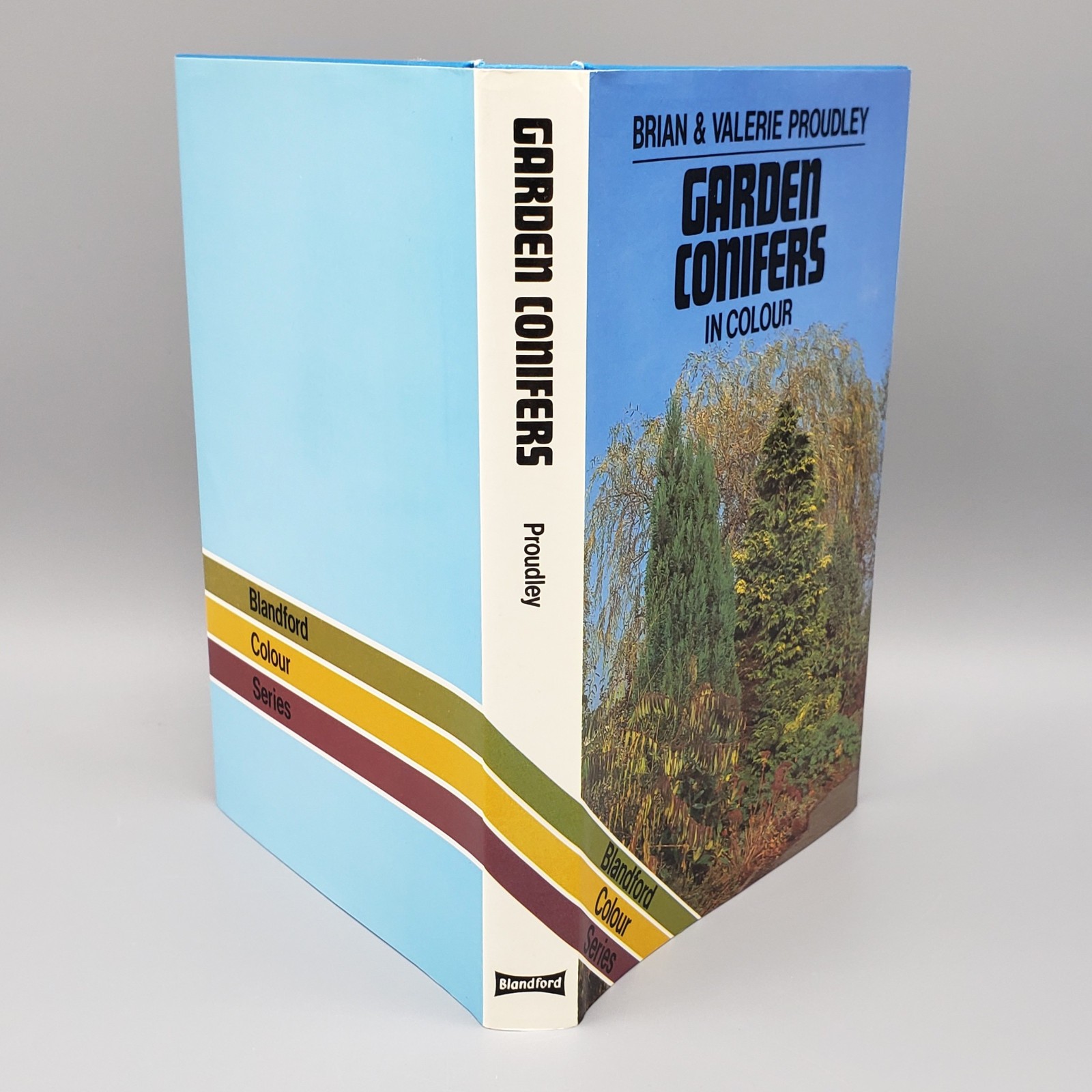 Garden Conifers in Colour Proudley Vintage 1984 HCDJ Blandford Color Series UK