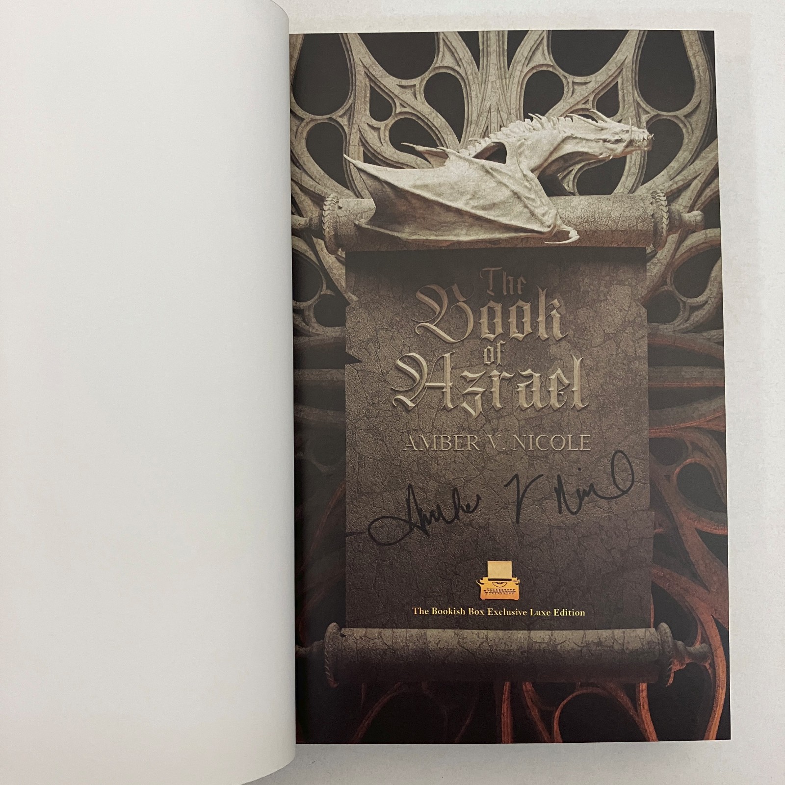 Book of Azrael Amber V Nicole SIGNED Bookish Box Luxe Edition 2022 Rose & Star