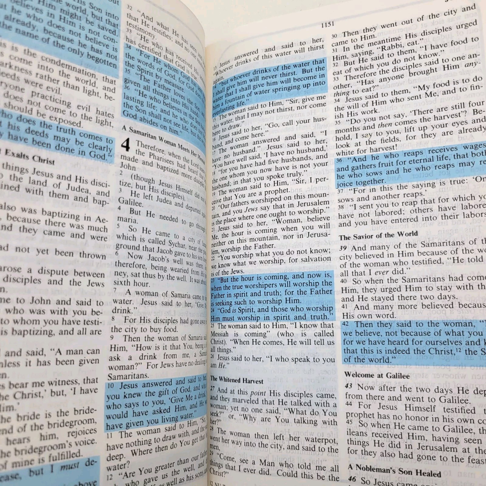 Possibility Thinkers Bible New King James Highlighted Blue Faux Leather 1984