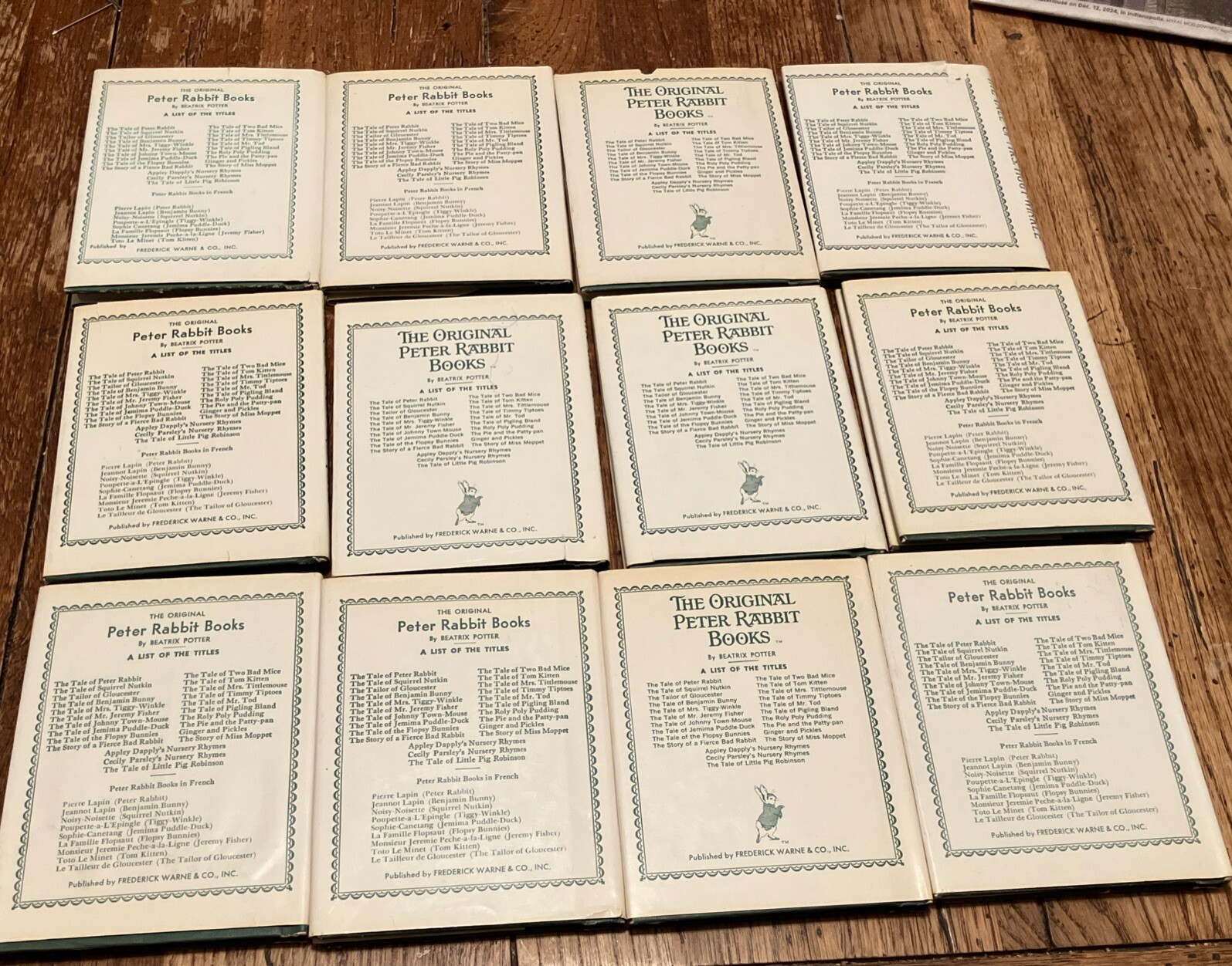 VTG Peter Rabbit Library Beatrix Potter Frederick Warne & Co Books HC Lot of 13