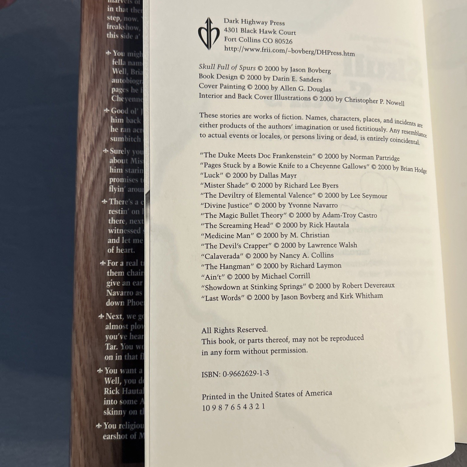 Skulls Full If Spurs -A Roundup Of Weird Westerns By Various Authors Signed