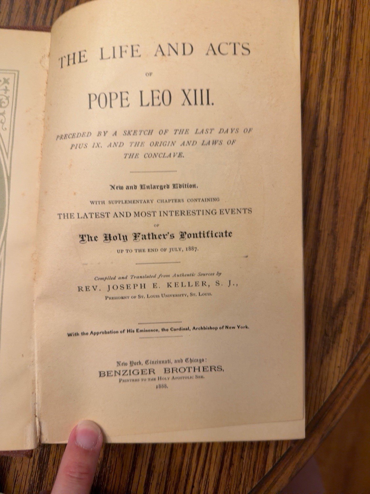 1888 Life of Pope Leo XIII Golden Jubilee Edition Illustrated Catholic Antique