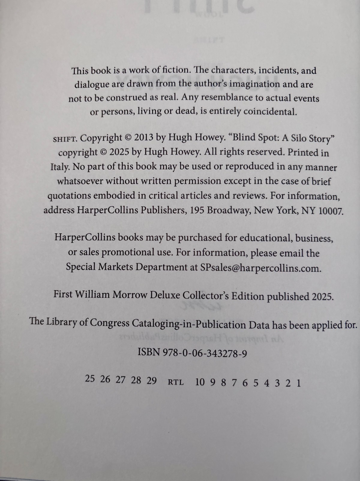 Wool & Shift Collectors Editions Hugh Howey SILO 1 & 2/ 1st Printing LIKE NEW