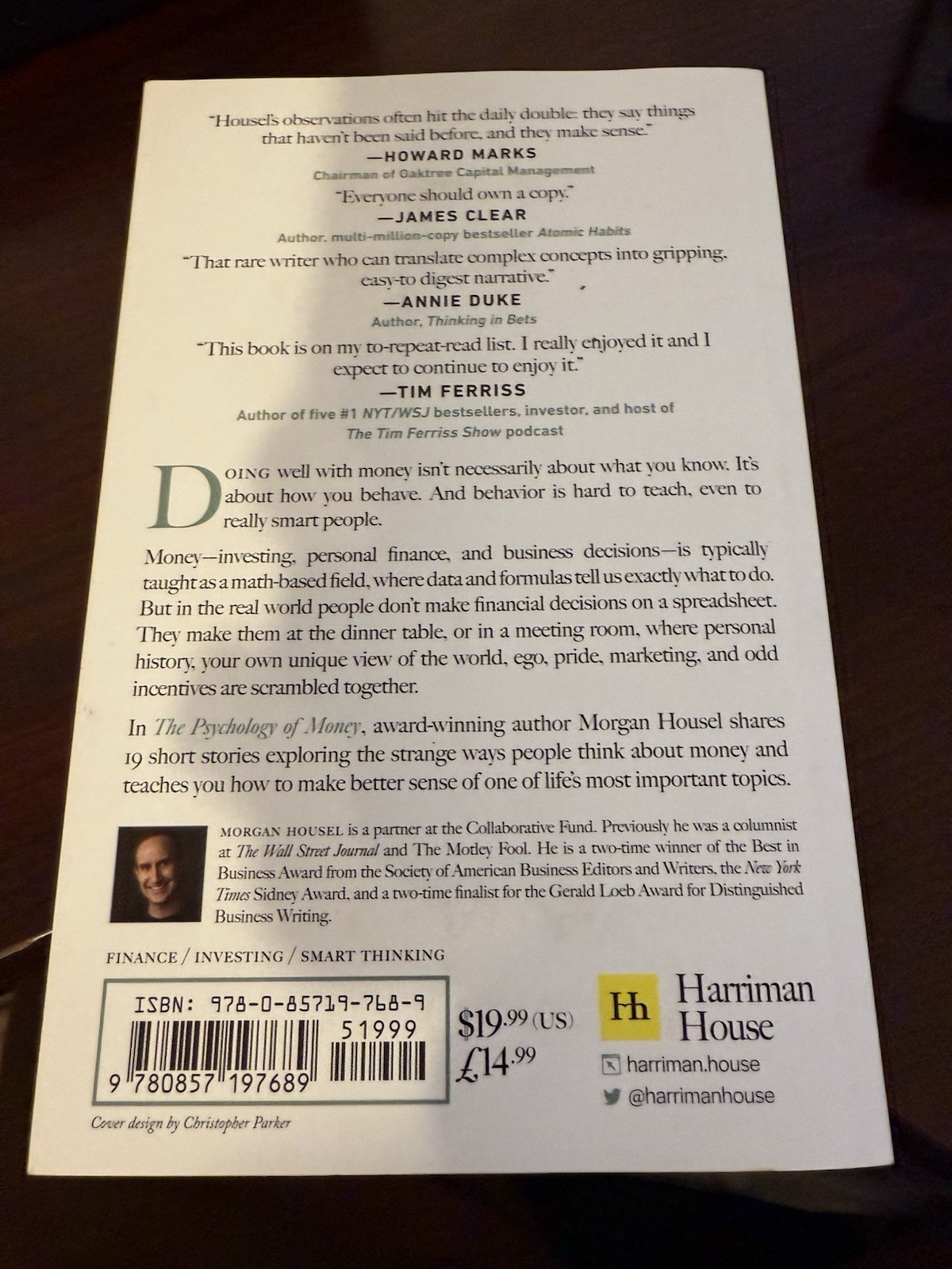 The Psychology of Money: Timeless lessons on wealth, greed, and happiness
