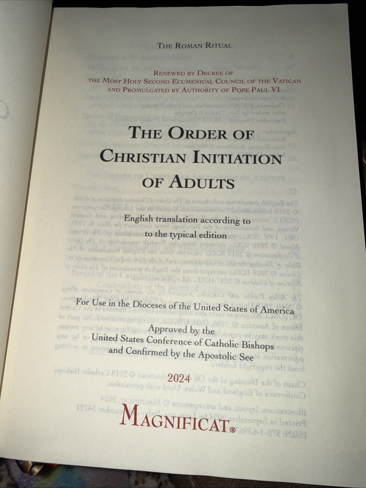Order of Christian Initiation of Adults 2024 Catholic HC Book Beautiful