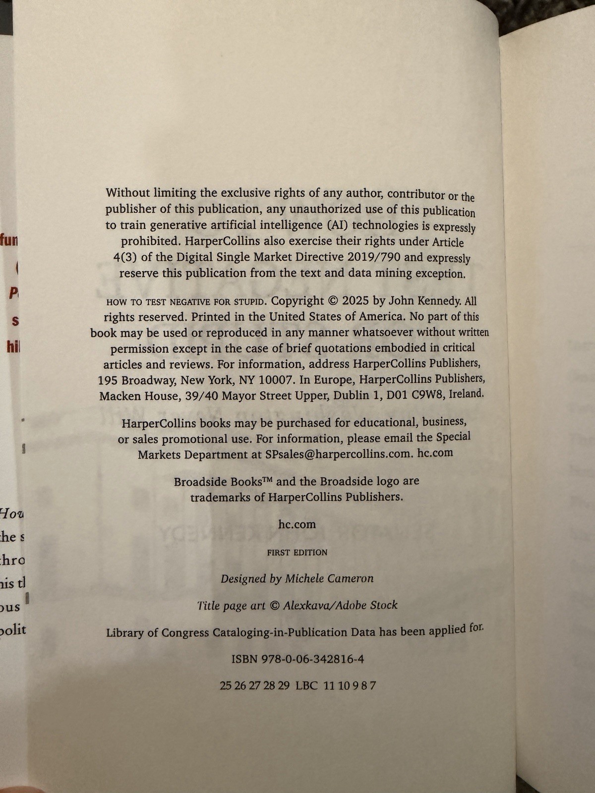 Senator John Kennedy (LA) SIGNED Book ‘How To Test Negative For Stupid’