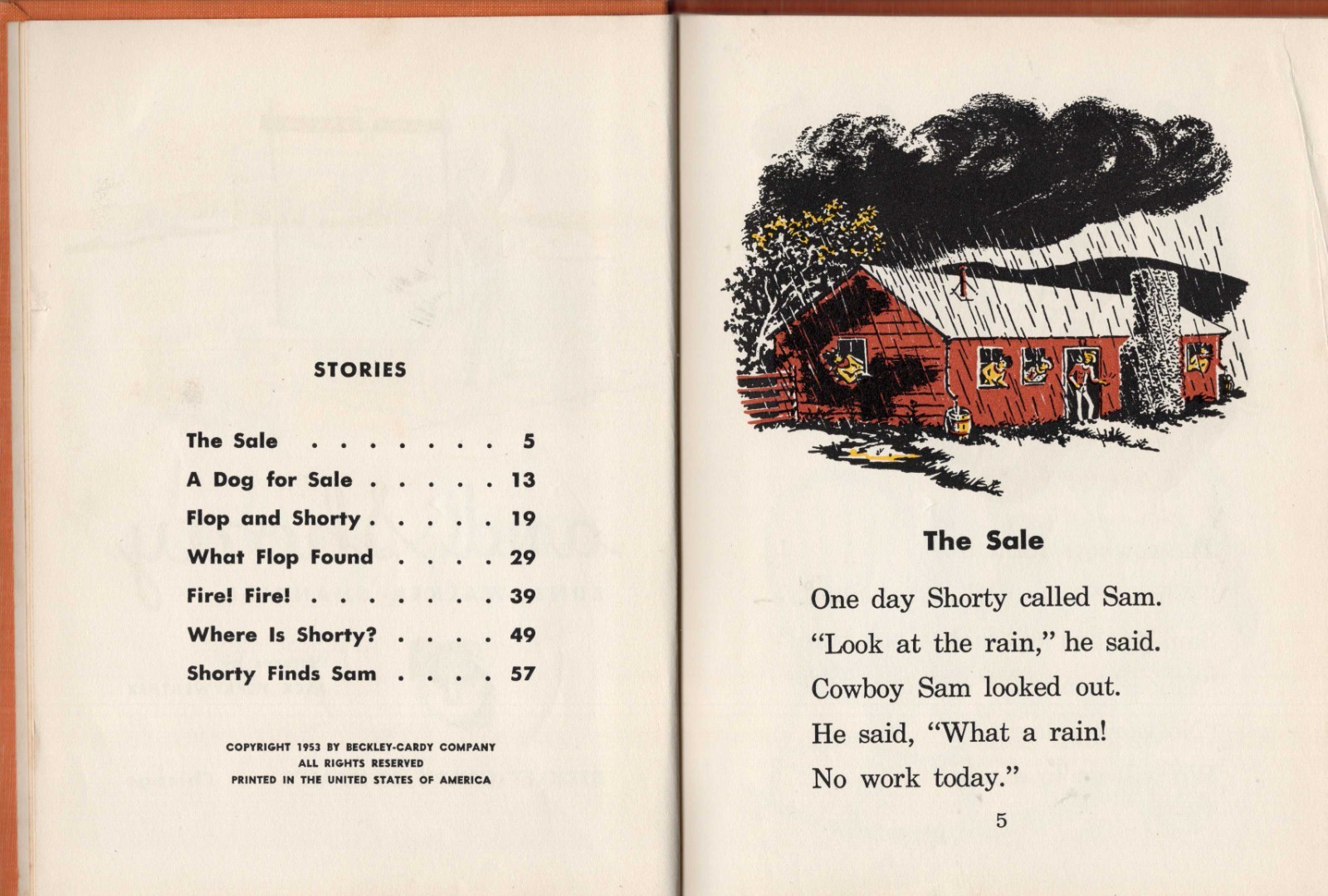 COWBOY SAM AND SHORTY, EDNA WALKER CHANDLER, HARDCOVER, EARLY READER, 1953