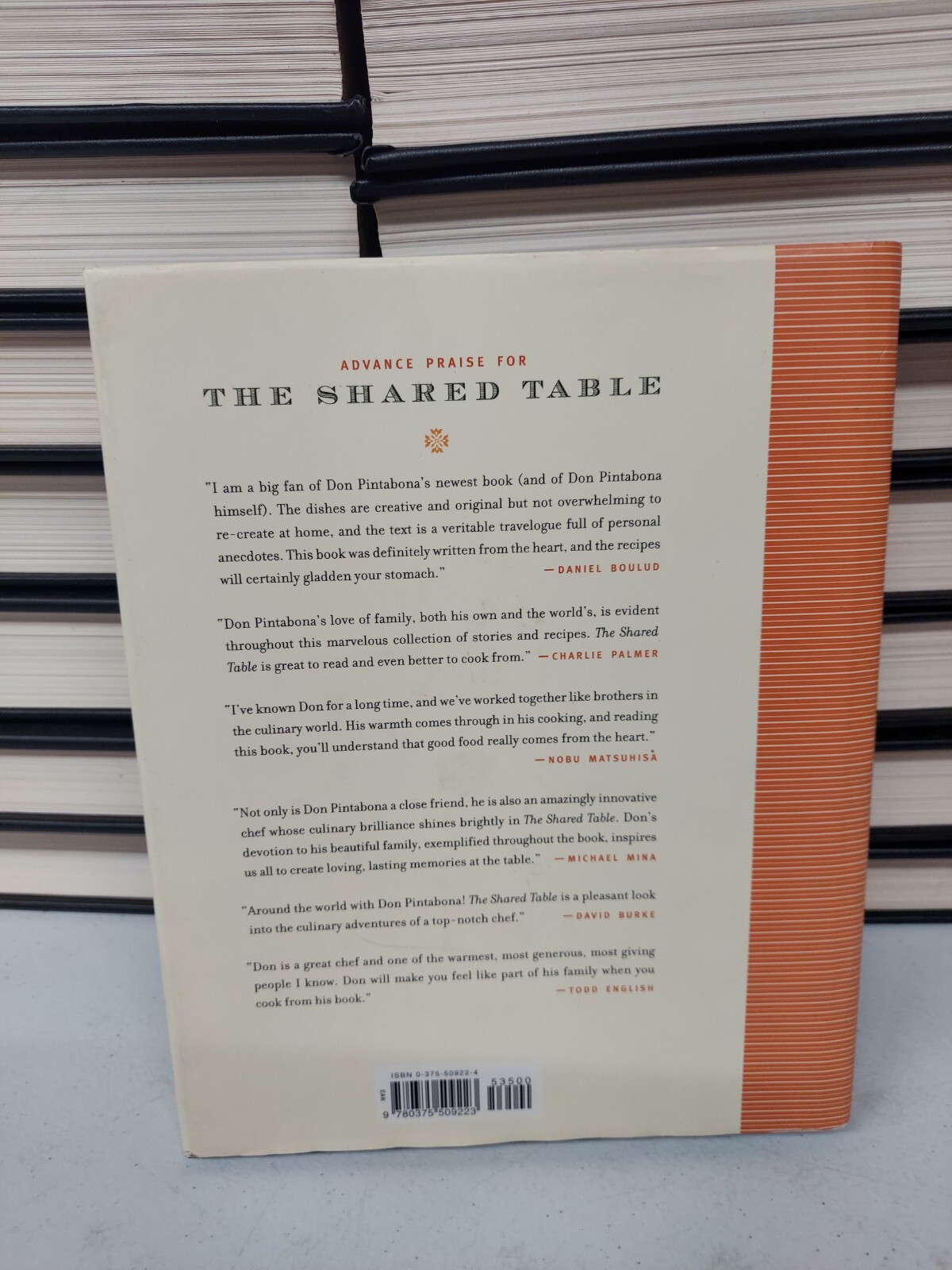 Signed The Shared Table: Cooking w/ Spirit for Family and Friends Don Pintabona