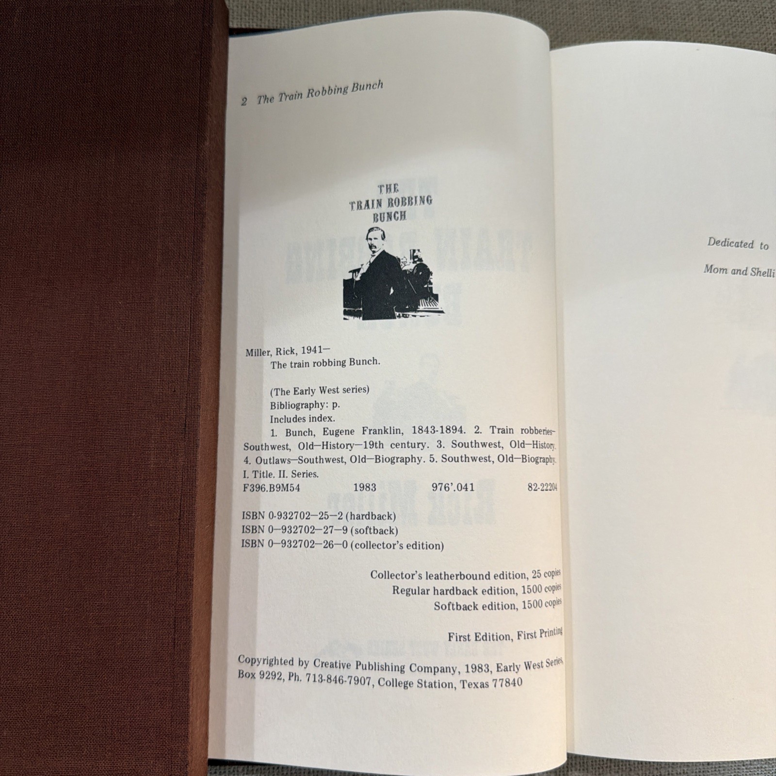The Train Robbing Bunch by Rick Miller. Leather. Limited 1st Edition