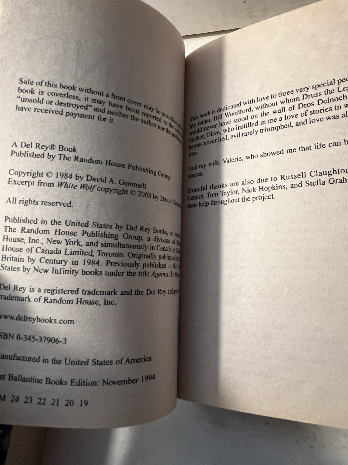 David Gemmell 3 PB Lot Del Rey 1990s LION OF MACEDON LEGEND DARK MOON Very Gd