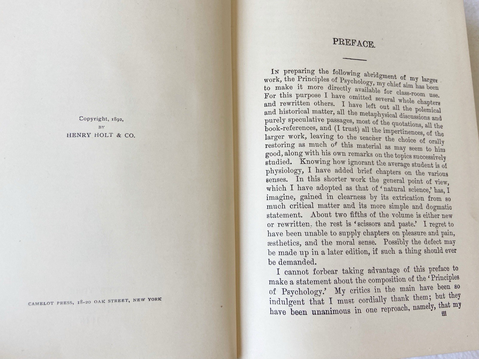 Psychology by William James 1913 Hardcover