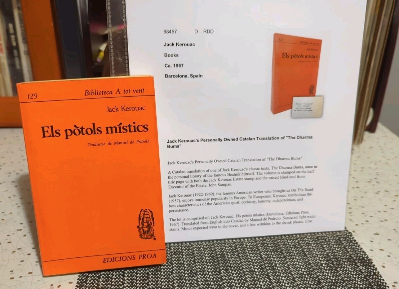 Jack Kerouac Personal Estate Copy The Dharma Bums Catalan Edition Stamped + COA