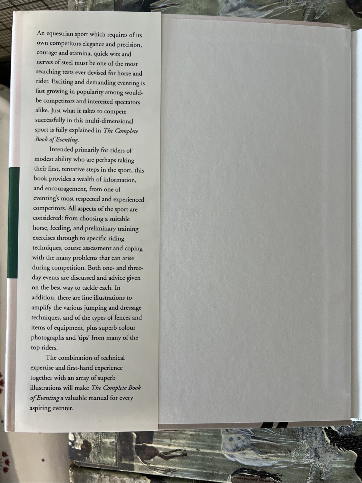 The Complete Book Of Eventing. By Jane Holderness-Rodman. 80 Pages. ￼