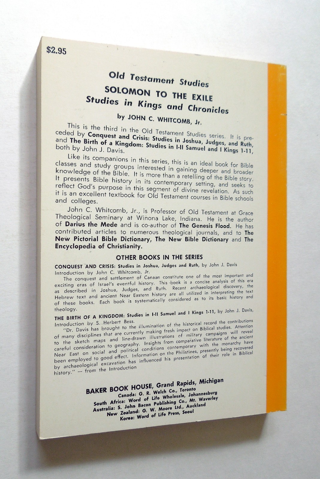 Solomon to the Exile – John C. Whitcomb, 1975 sc, Baker Book House
