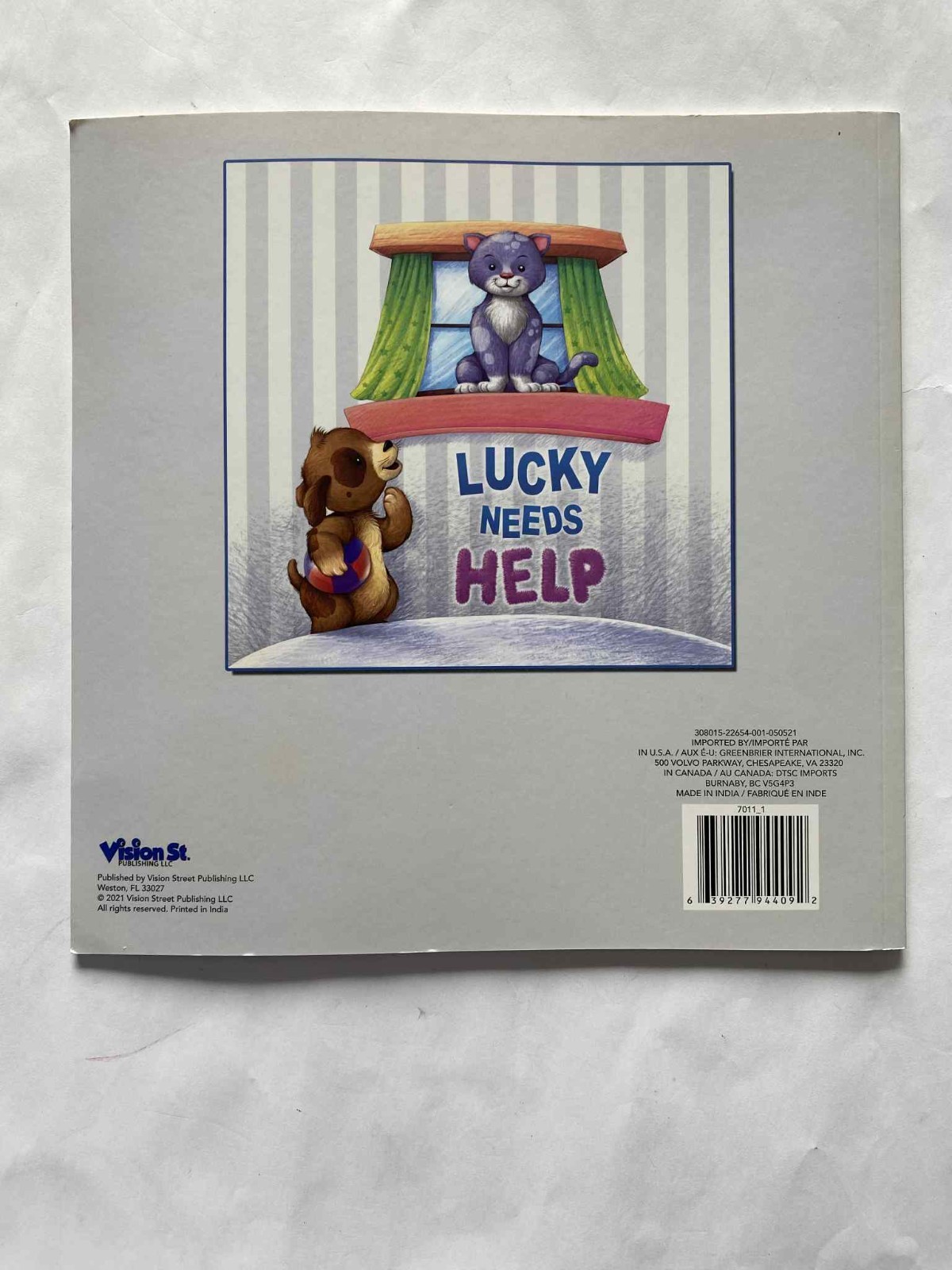 LUCKY NEEDS HELP – STORY BOOKS WITH MORAL VALUES Paper back Vision St. Book Good