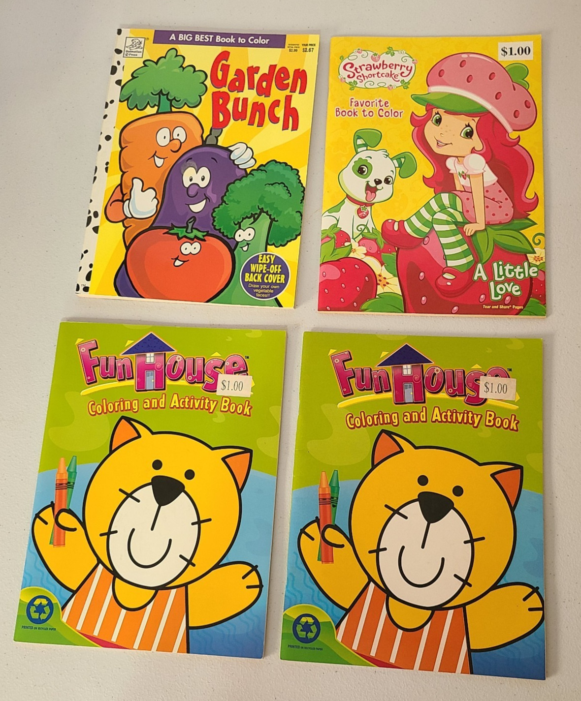 VTG Coloring Book Lot of 4 Strawberry Shortcake Garden Bunch Fun House Activity